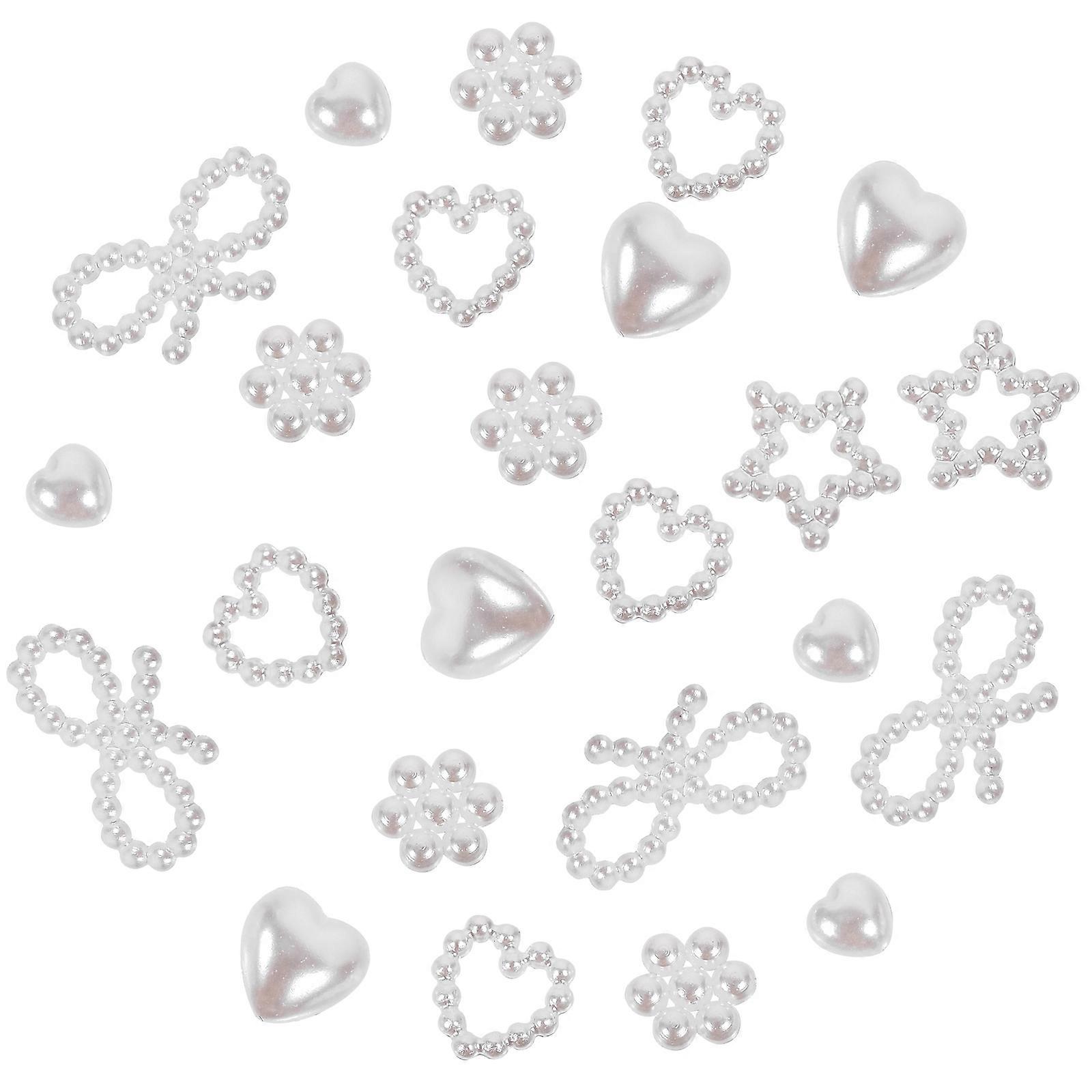 Stylish DIY Manicures Decoration Nail Charm Set White Synthetic Material for Manicure Use 1 Set
