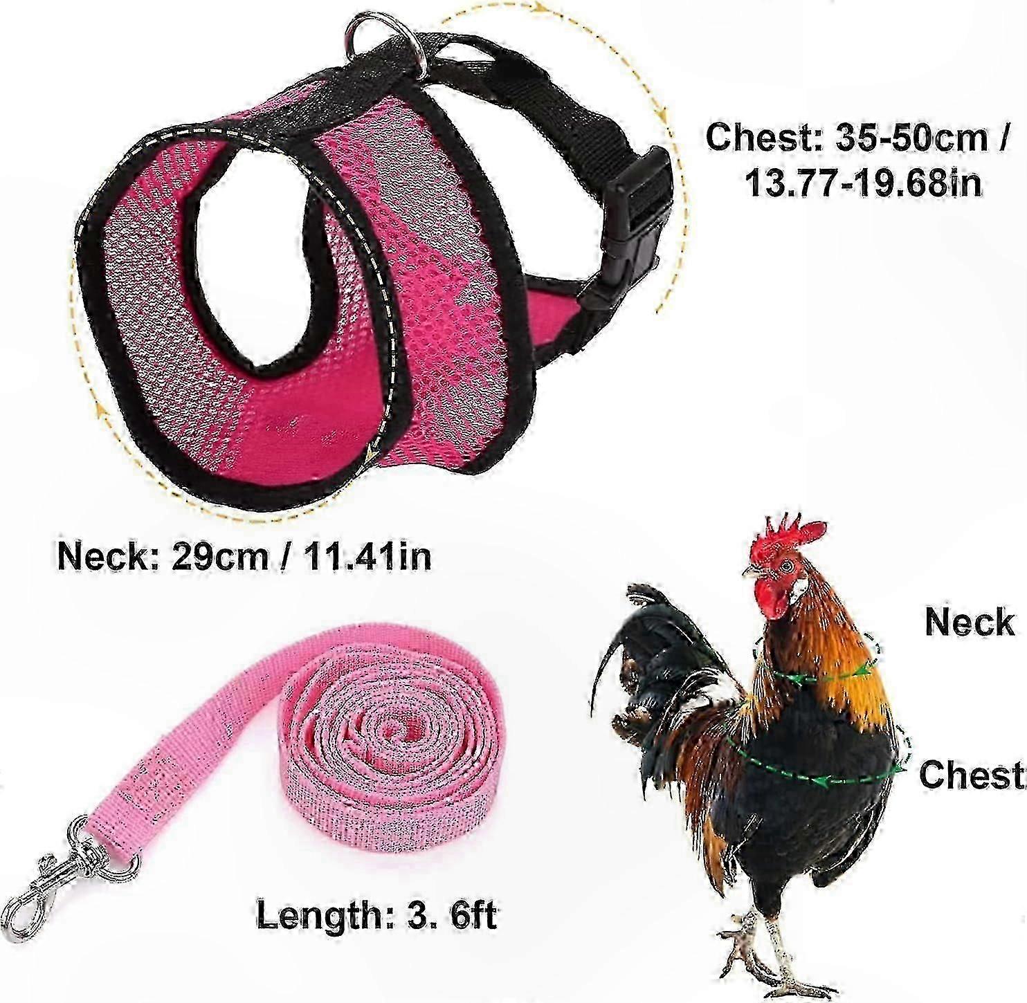 Adjustable 3-Pack Medium Poultry Harness with Comfortable Fit for Chickens, Ducks, and Geese