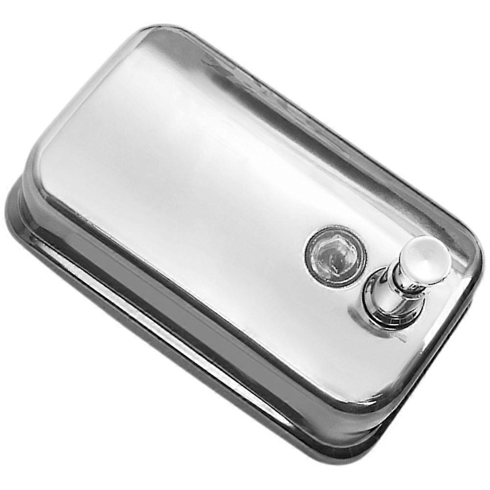 Bathroom Wall Soap Dispenser Stainless Steel Rectangular Modern Manual Pump 1Pack For Household Users
