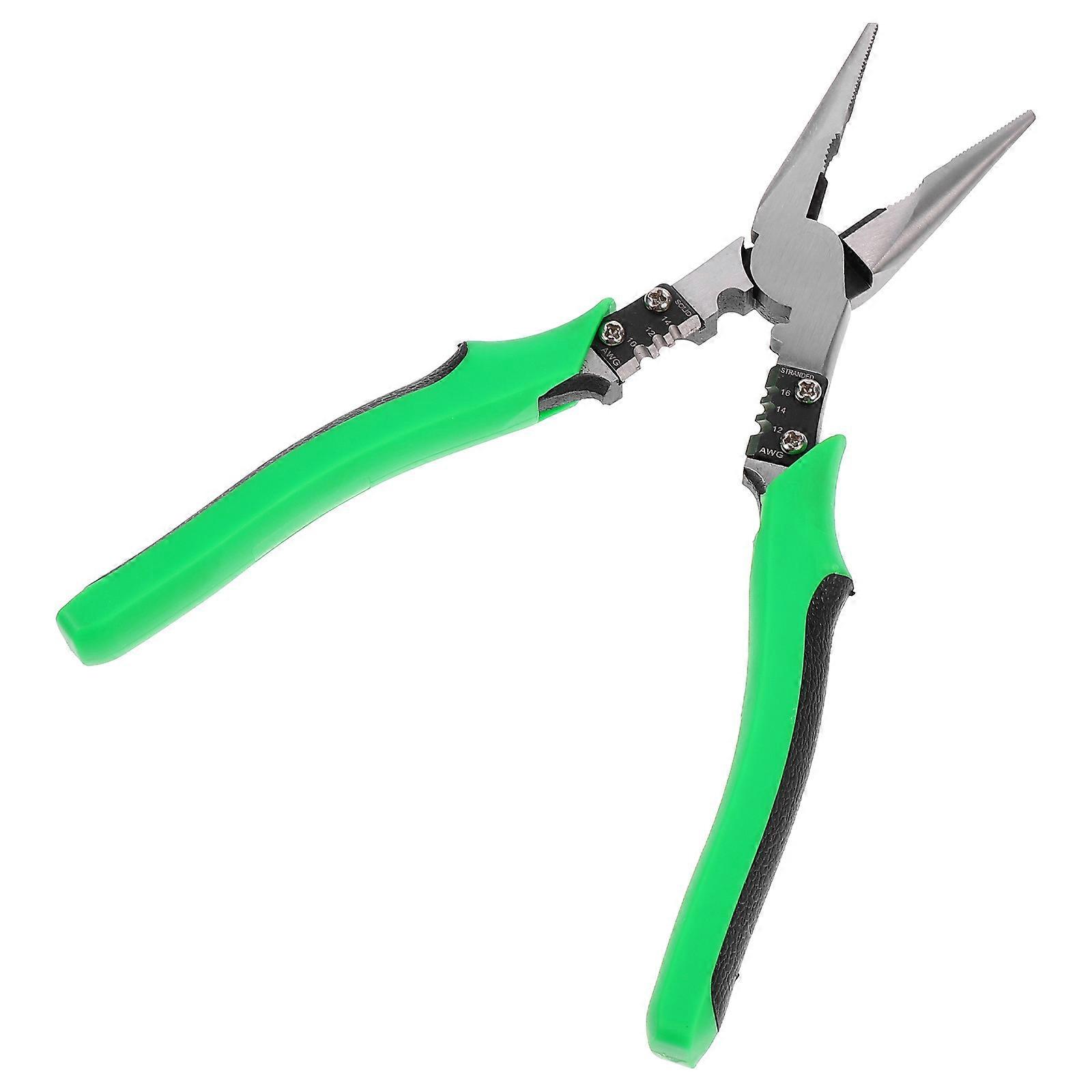 Wire Stripping Plier Multi-Function Tool Plier For Industrial Use Green 9.63X1.97X0.24in Wire Cutting 1Pack