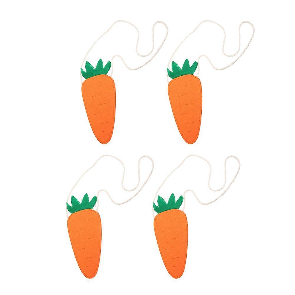 Cute Easter Carrot Shaped Bag for Kids Made of Non Woven Fabric Perfect for Storage Use and Easter Parties Orange 4pcs