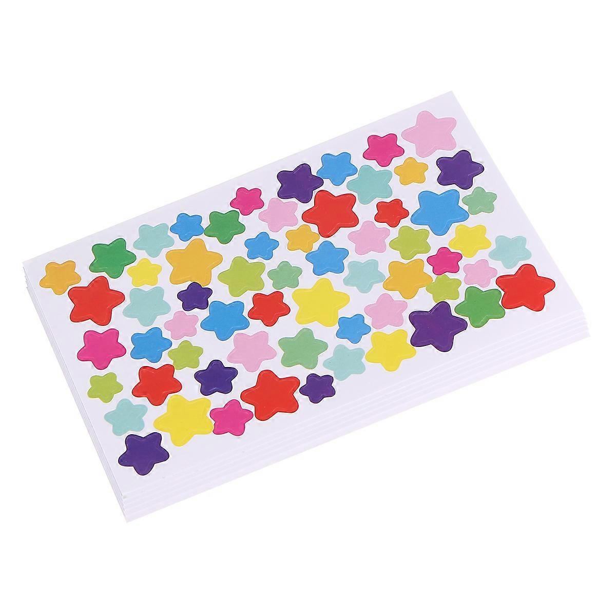 6Pcs Self Adhesive Pentagram Stickers For Crafting Scrapbook Journals And Office Use