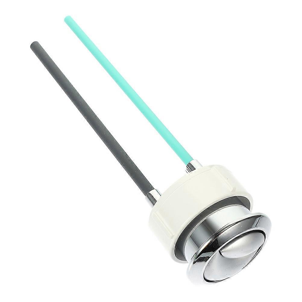 Silver Toilet Push Button for Bathroom Use Made of Durable ABS Material Easy to with Most Toilets