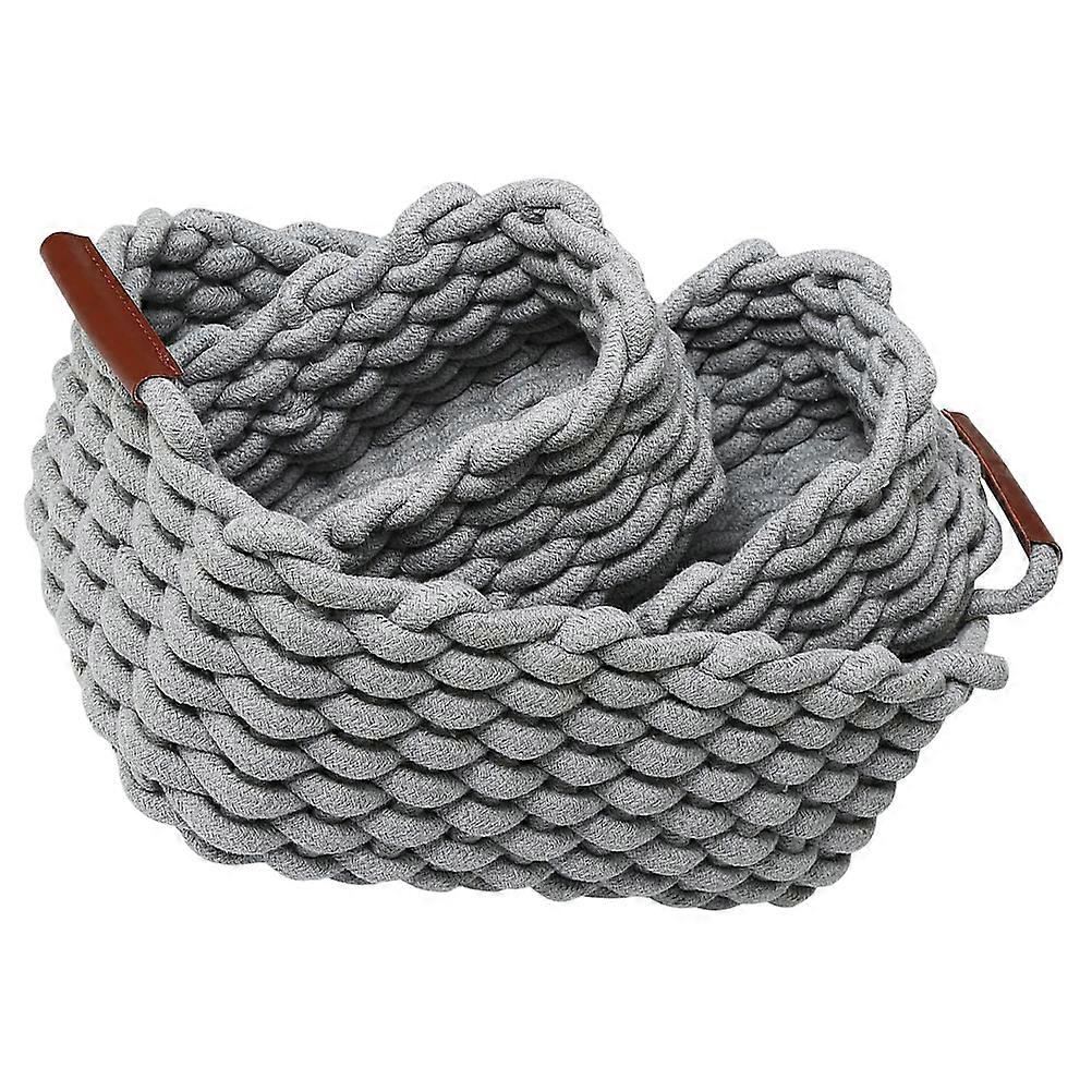 Nordic Style Storage Holder Basket For Living Room Users 36.00X20.00X19.50cm Grey Organization 1 Set