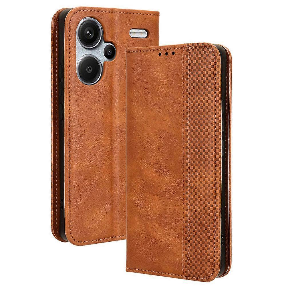 Case for Xiaomi Redmi Note 13 Pro Plus 5G Magnetic Closure Vintage Pattern PU Leather Wallet Cover With Card Slots Compatible with Xiaomi Redmi Note 1