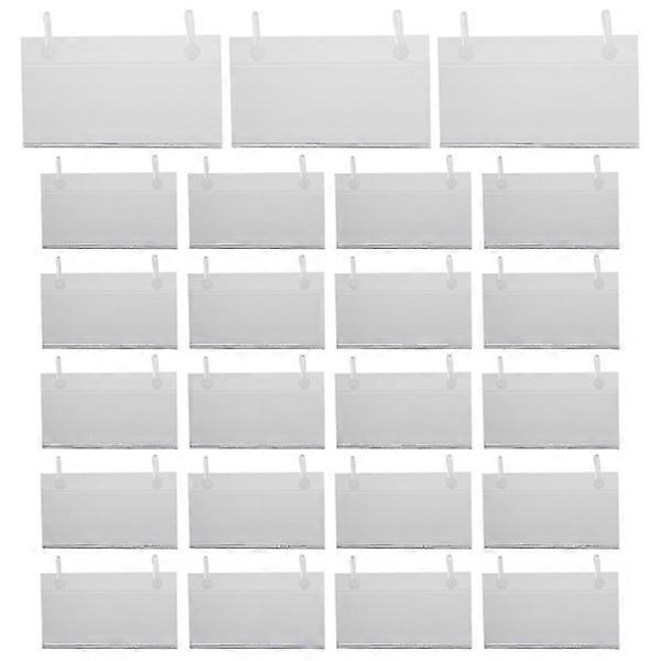 80 pcs Plastic Label Holders Price Tag Ticket Holders Clips with Button Design Lock Closure Fo（transparent）