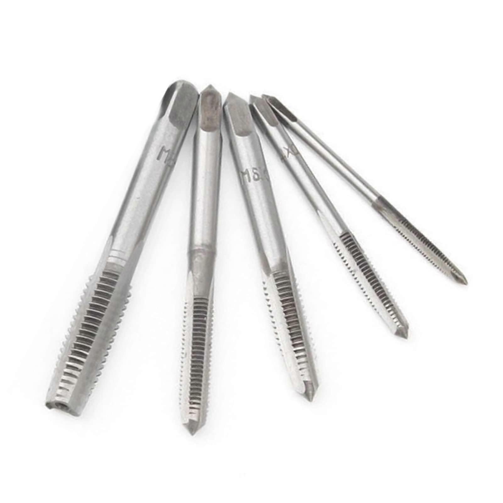 Maschinenschrauben M3 M4 M5 M6 M8 Gewindebohrer-Set mit metrischem Gewinde, 5 Stück, Silber Schraubentapete Set