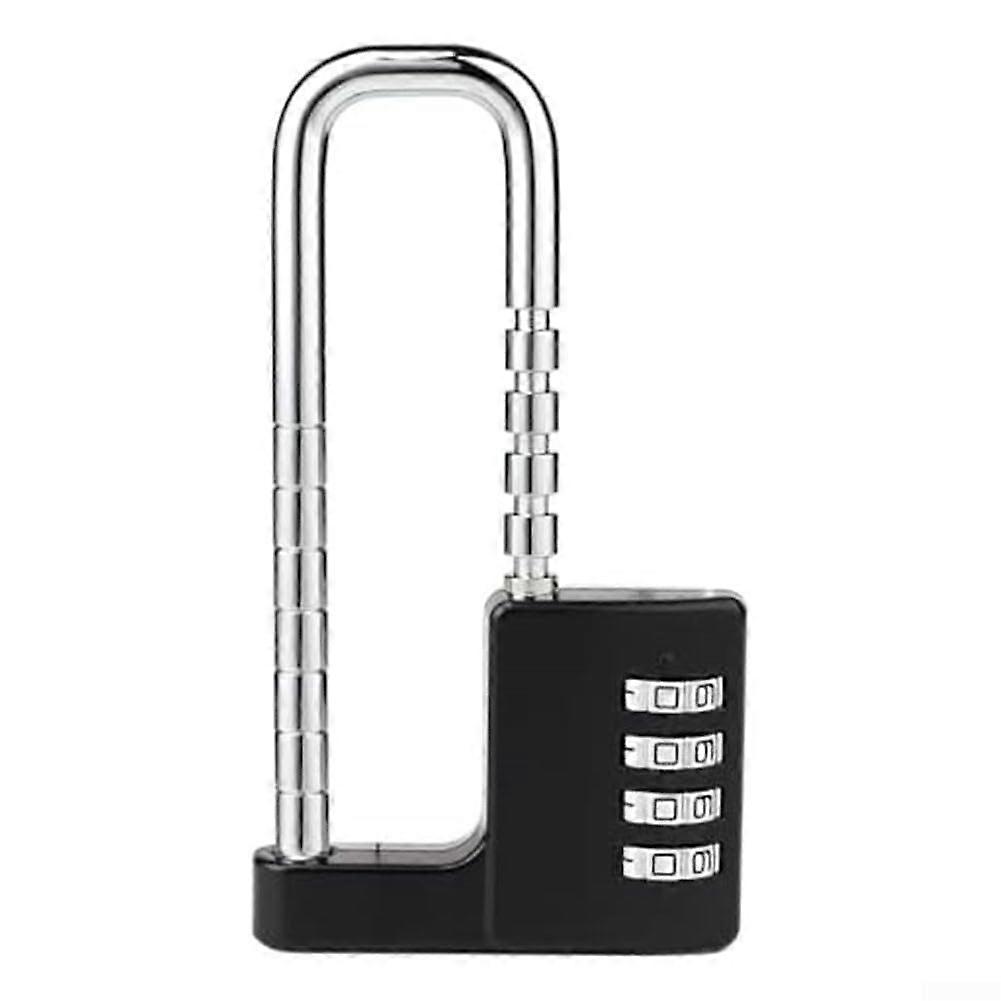 4digit adjustable padlock for cabinets, for schools, gyms, and luggage security (black)