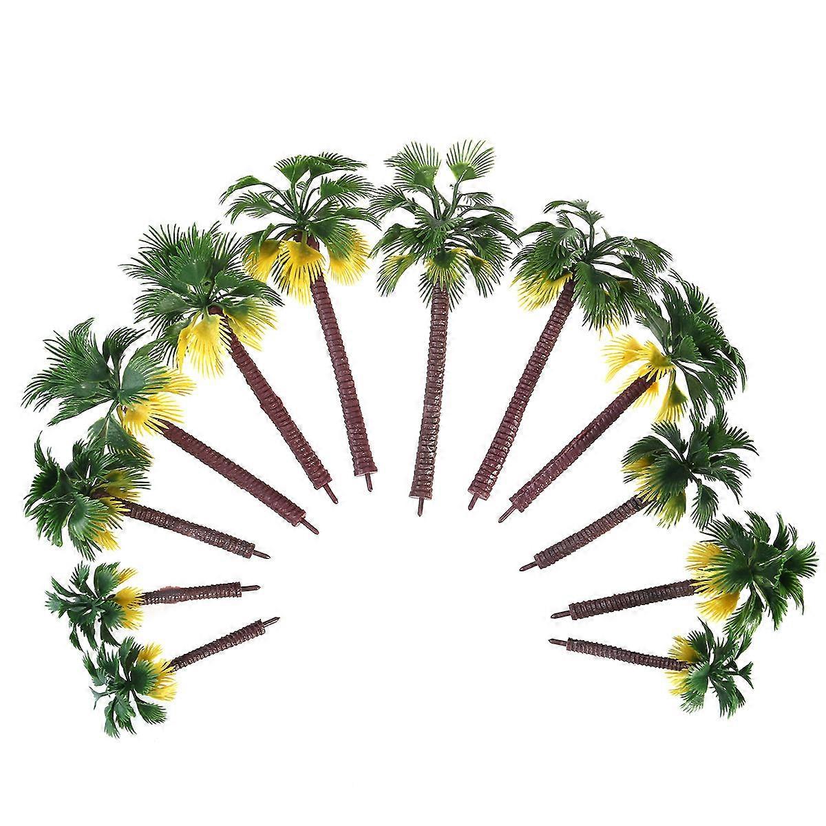 Scenery Model Tree Palm Tree Model for Decoration 12Pcs Green