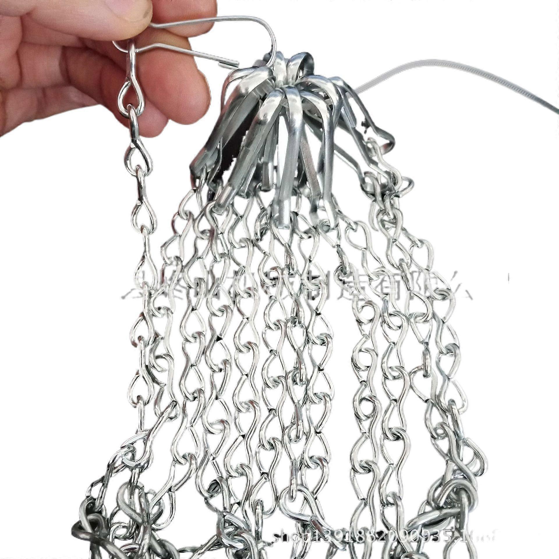 Metal Basketball Net 12 Loops Galvanized Thickened Basketball Rim Net Iron