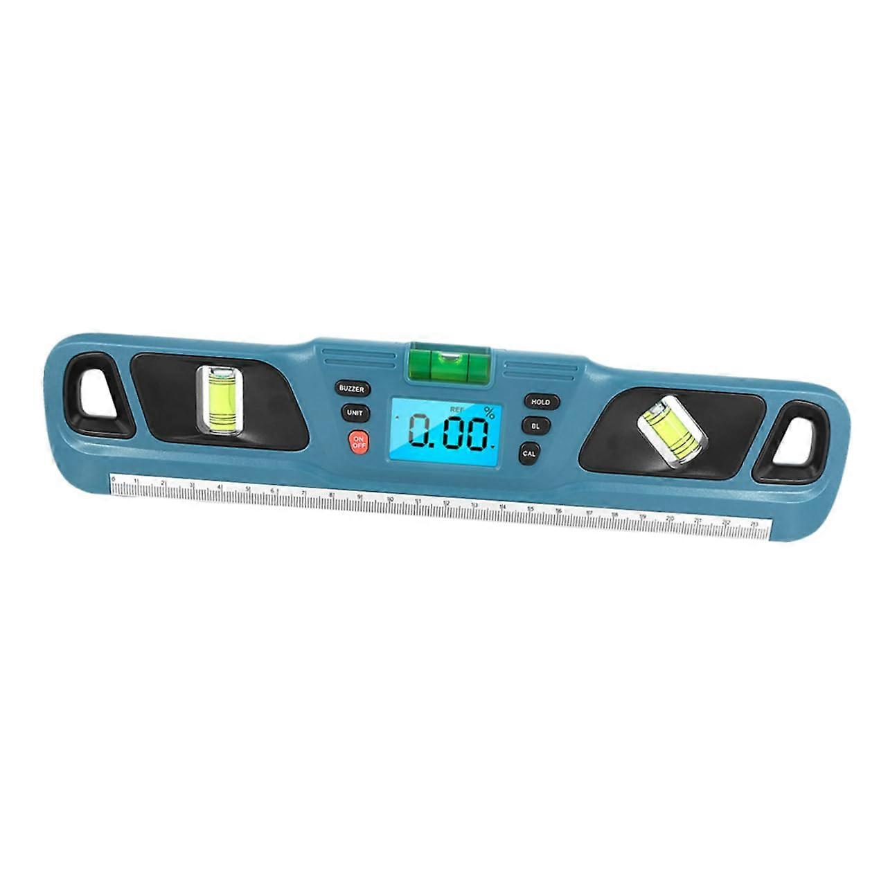 Illuminated level, level measuring device, straightedge ruler, frame hanger, level indicator