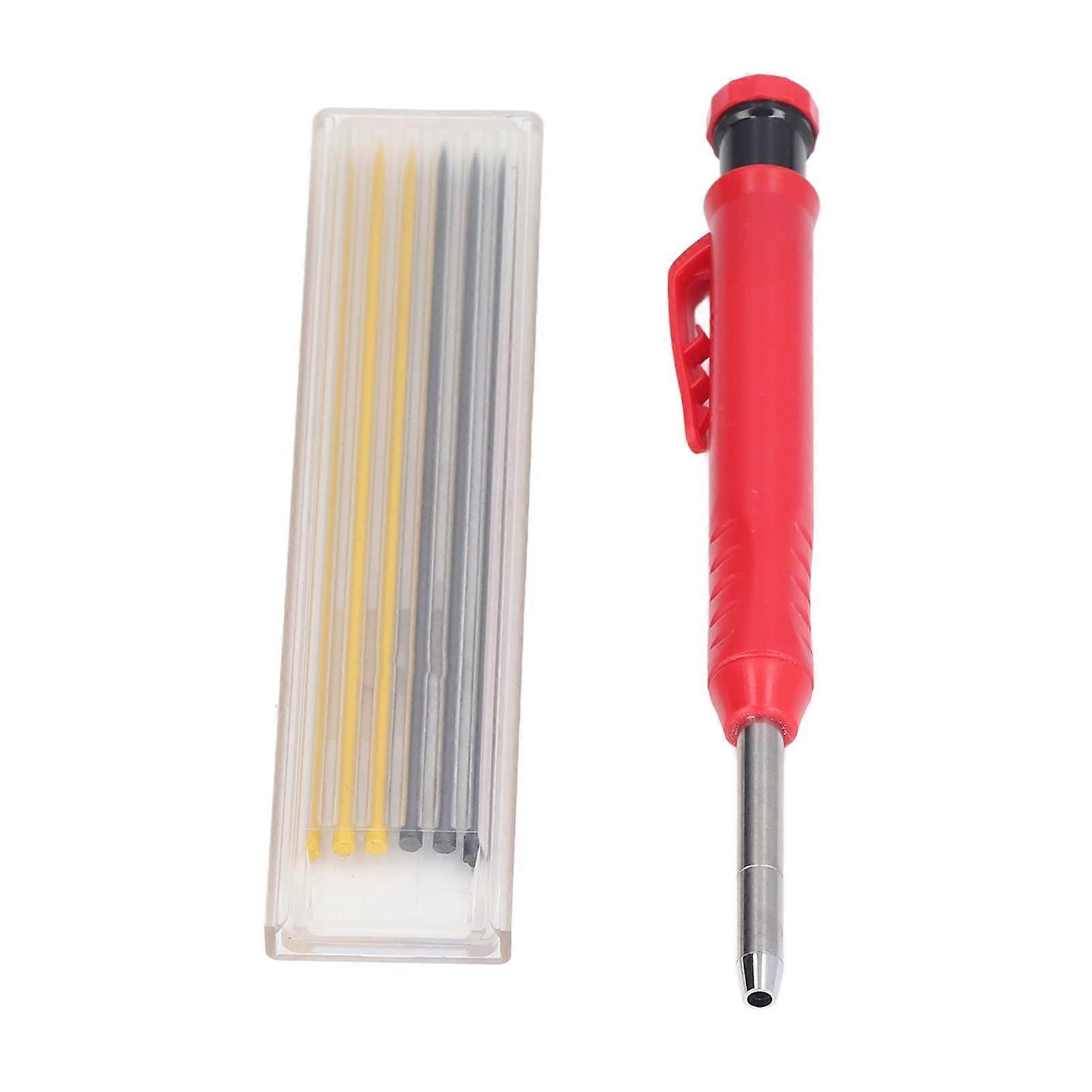 Woodworking Marking Pen with Metal Scribing Tool, Lightweight and Comfortable Design for Scribing Plastic and Glass, Two Tone Refill