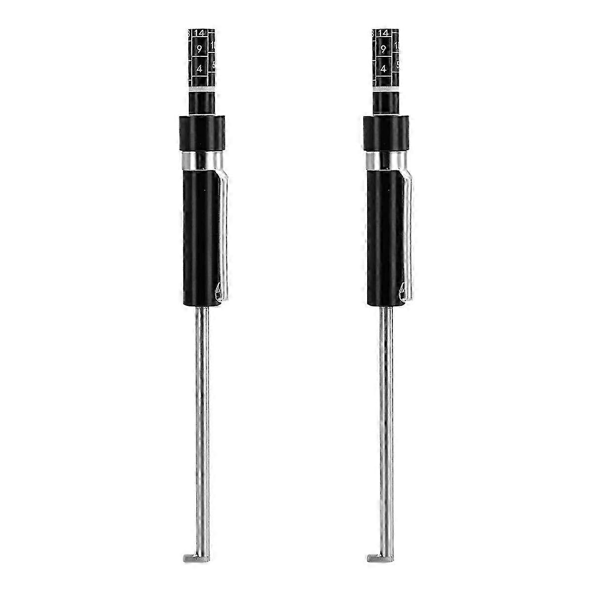 2-Piece Brake Pad Thickness Gauge Set - Scale Tester for Brake Shoes & Pads Measurement Tool for Safe Driving Inspection