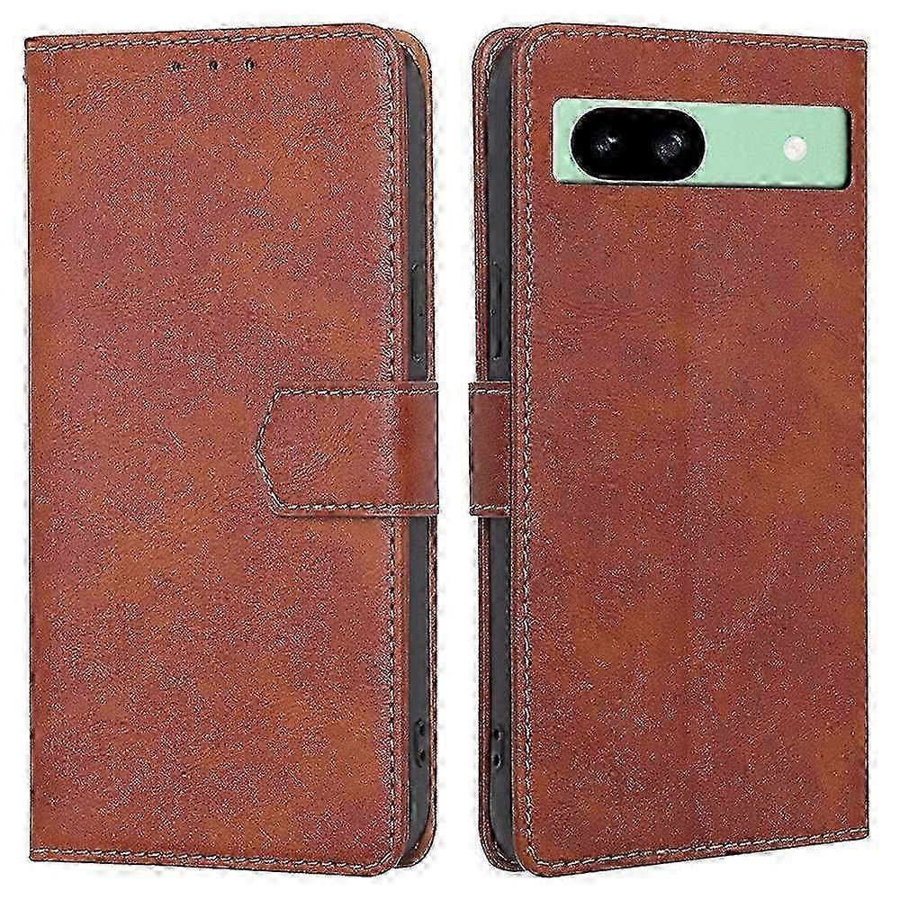 Leather Phone Case with RFID Blocking and Magnetic Closure for Google Pixel 8a
