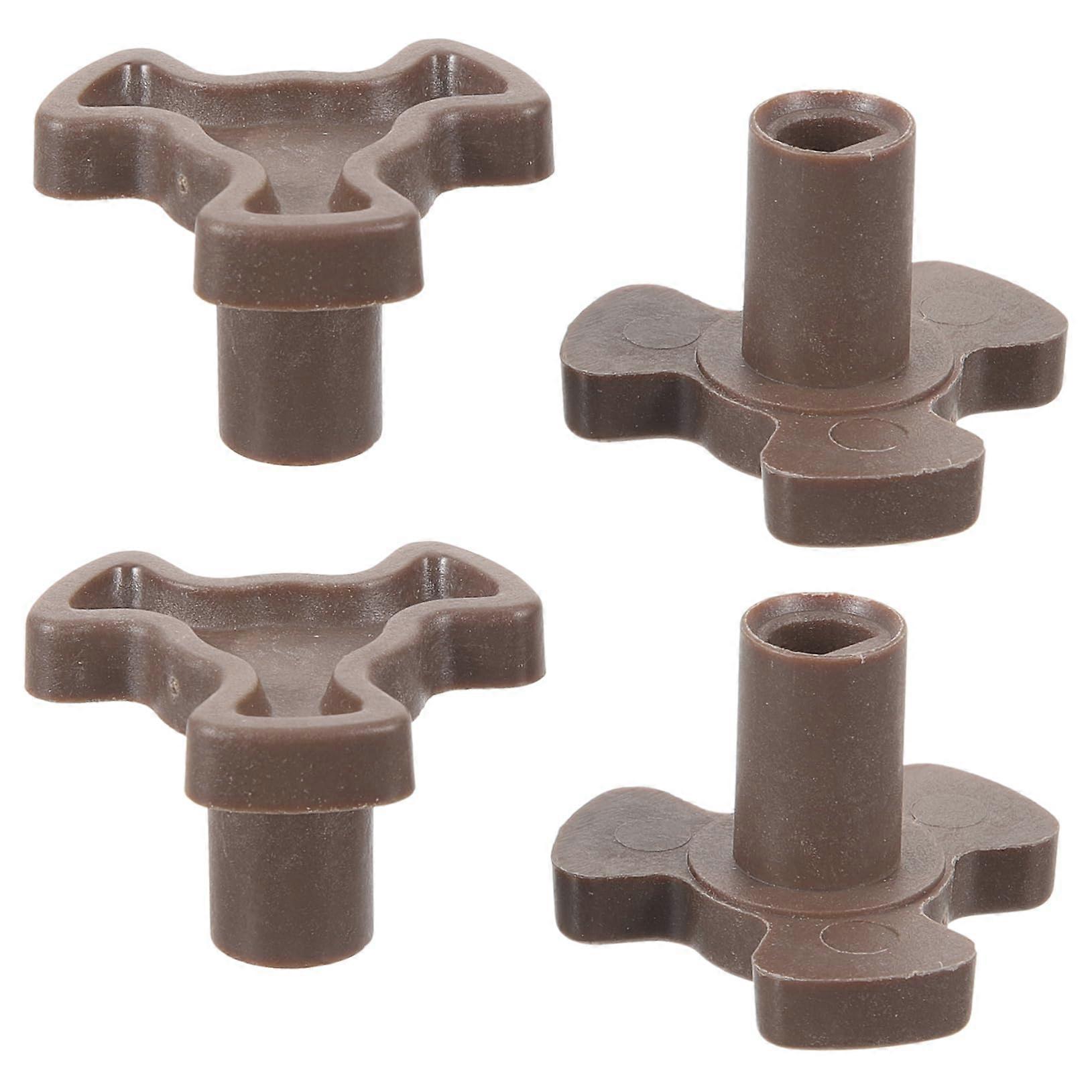 4 Pieces Microwave Turntable Coupling Shaped Support Coupling for Microwave Ovens Durable Accessory for Secure Connection of Glass Plates