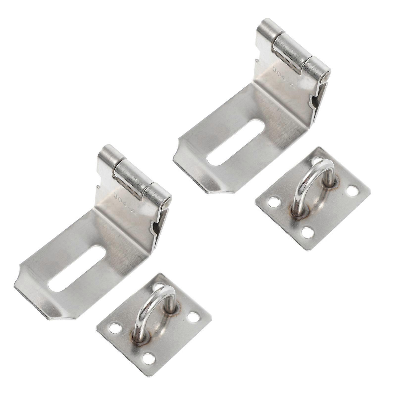 Stainless Steel Hasp Lock Door Padlock Security Locking For Windows And Pet Cages 2Pcs Durable Design