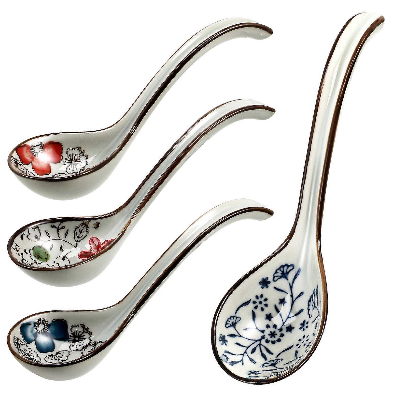 Asian Style Food Serving Spoons Ideal For Home Use And Restaurant Use Ergonomically Designed Handle 4 Pcs