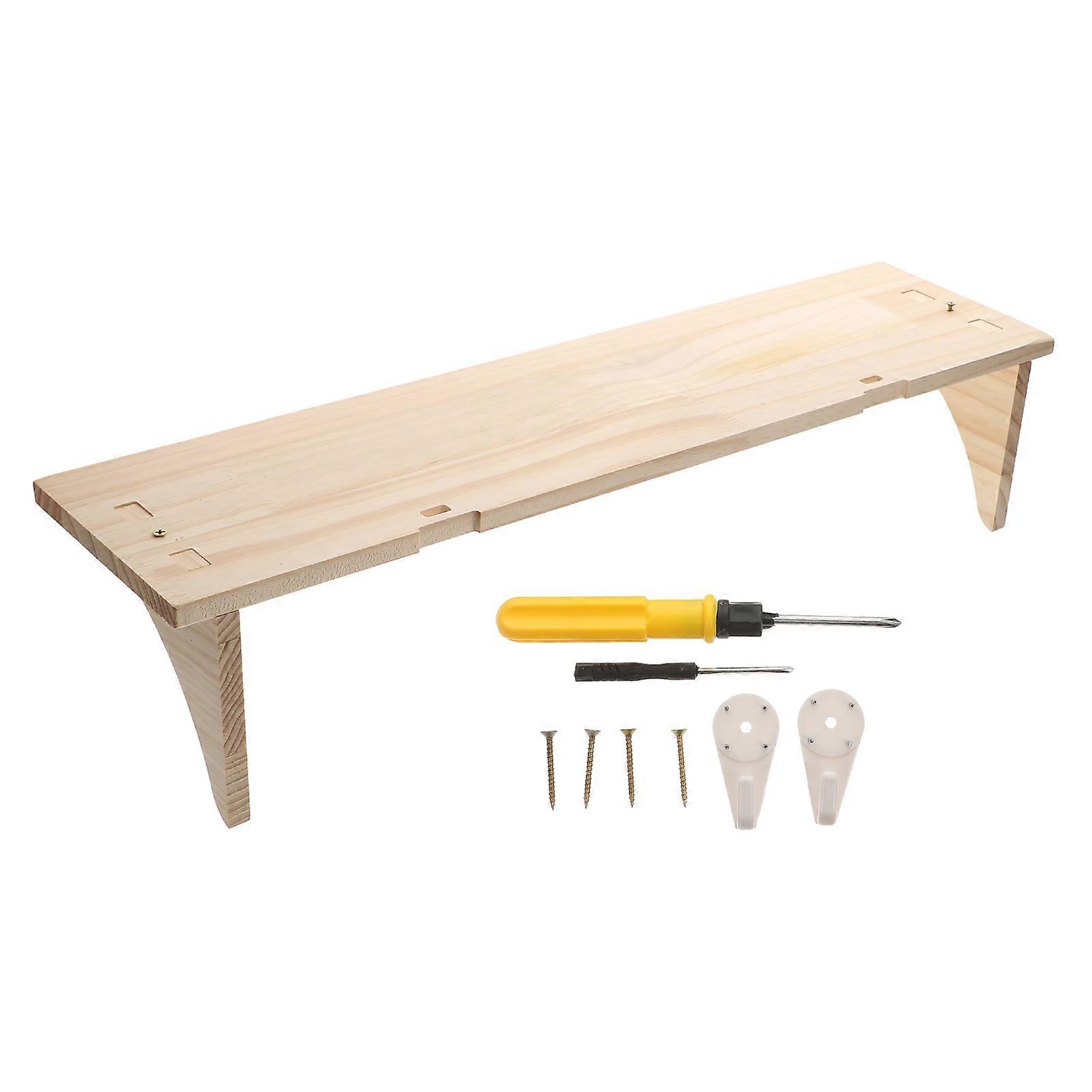 Floating Wall Shelves Beige Plastic for Storage Use High Class and Sturdy 1Pc