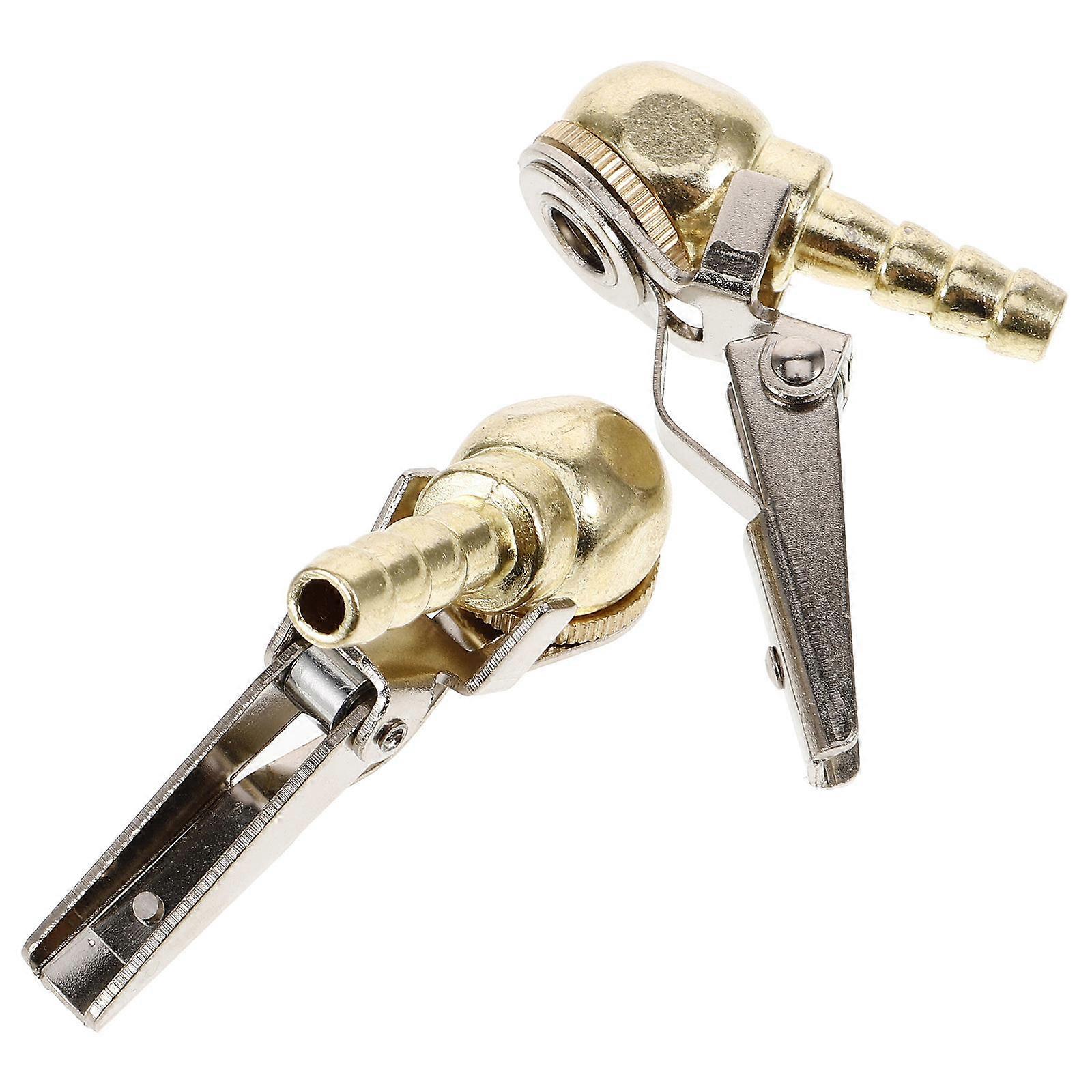 2pcs Golden Aluminum Alloy Car Tire Air with Locking Mechanism for Tire Inflation and