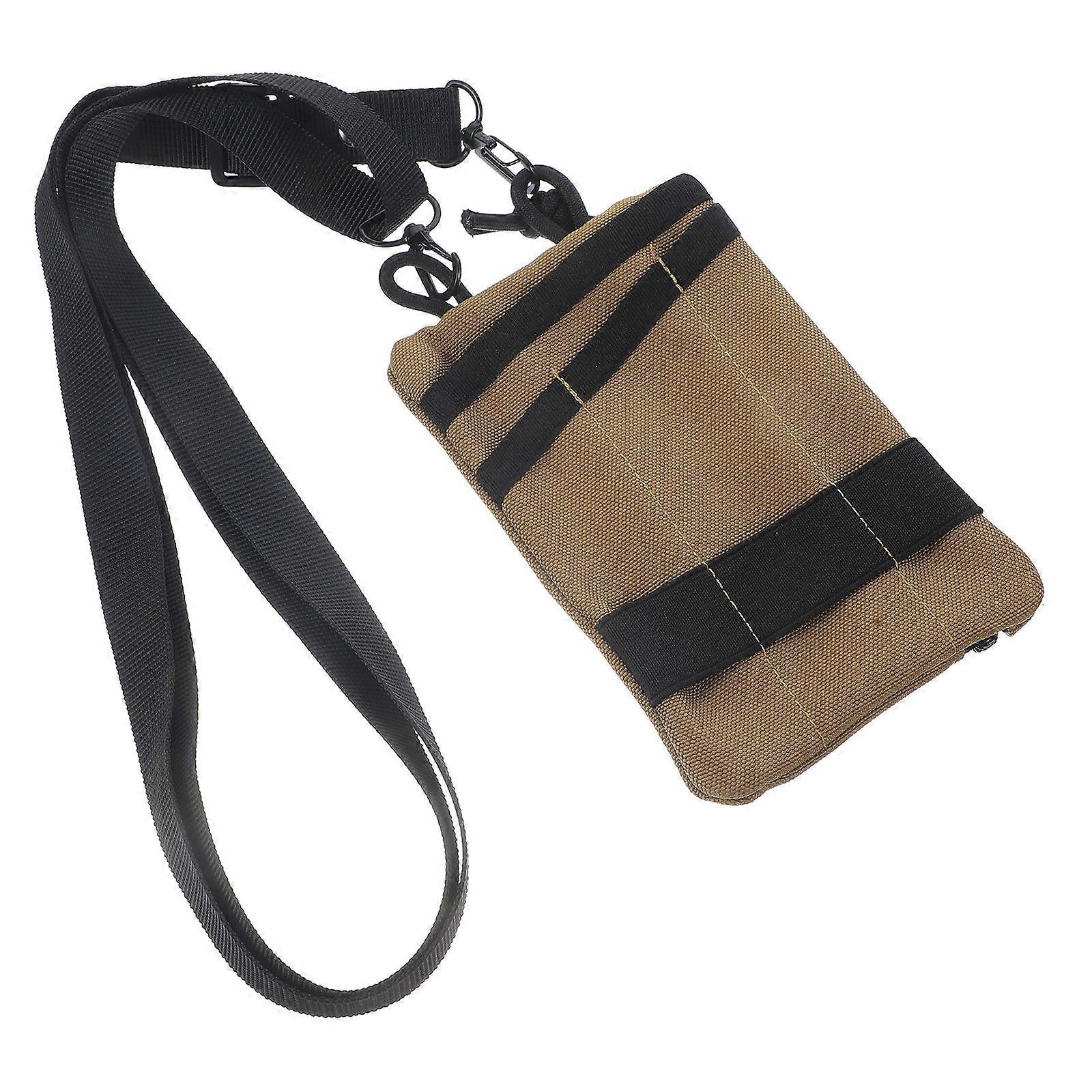 Durable Oxford Cloth Belt Pouch for Men Khaki Color Great for Storage Use 10 x 8 inches