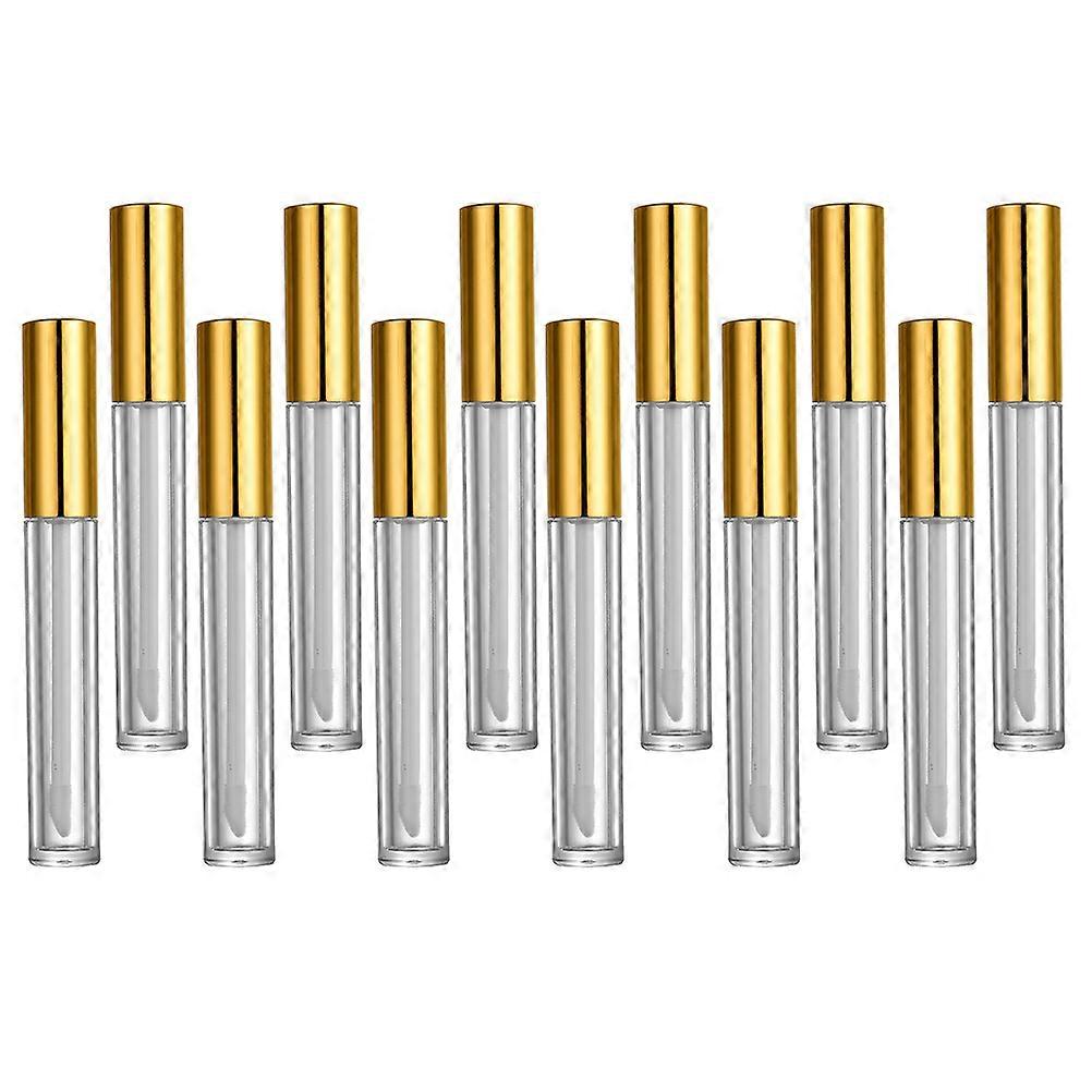 10ml Lip Gloss Bottle Portable Makeup Tubes Perfect For Travel Daily Use Convenient Golden Plastic 40Pack