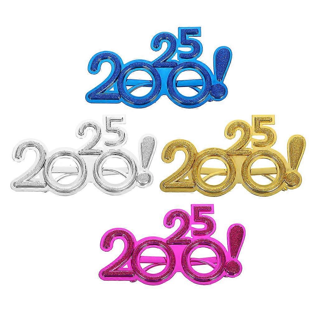 Unique Eyewear 2025 New Year Eve Adults Festive Theme Events Fun Number Eyeglasses 4Pcs
