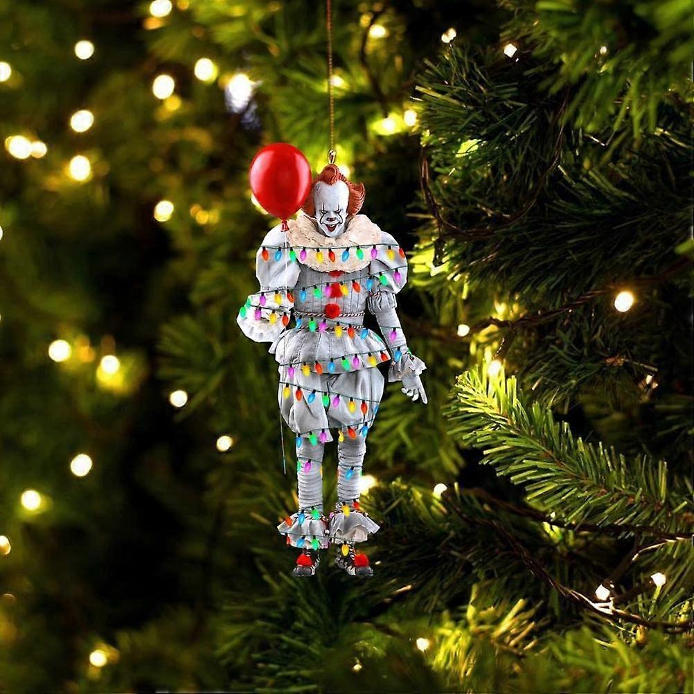 Horror Movie Characters Car Rearview Mirror Hanging Pendant, Halloween Decoration, Flat Rearview Mirror Ornament, Party Supplies