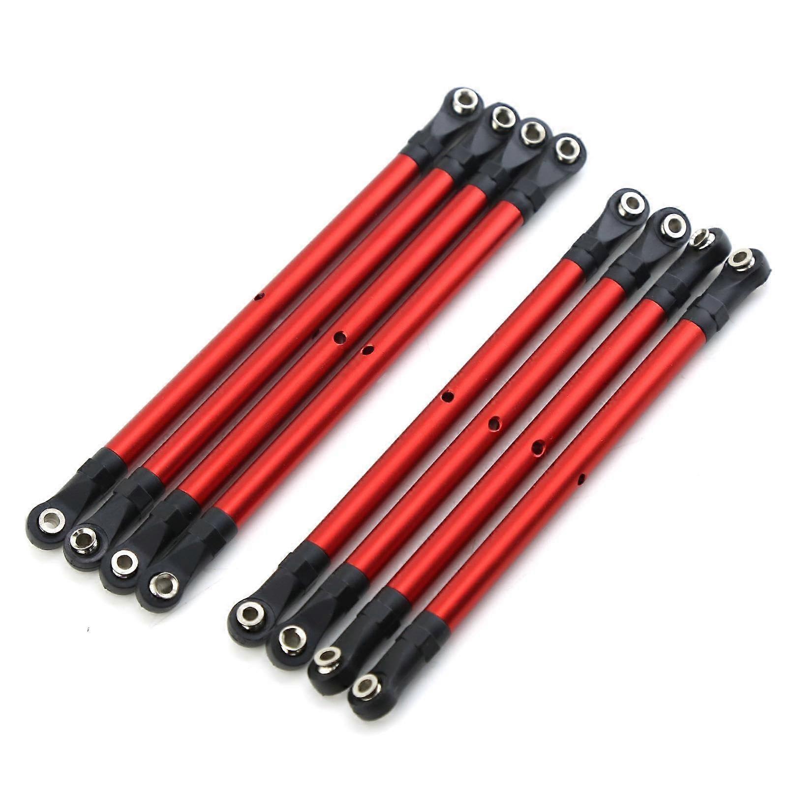 Aluminum Alloy Steering Linkage Set for Axial SCX10 90046 RC and Traxxas TRX4 1/10 RC Crawler, 313mm, Red