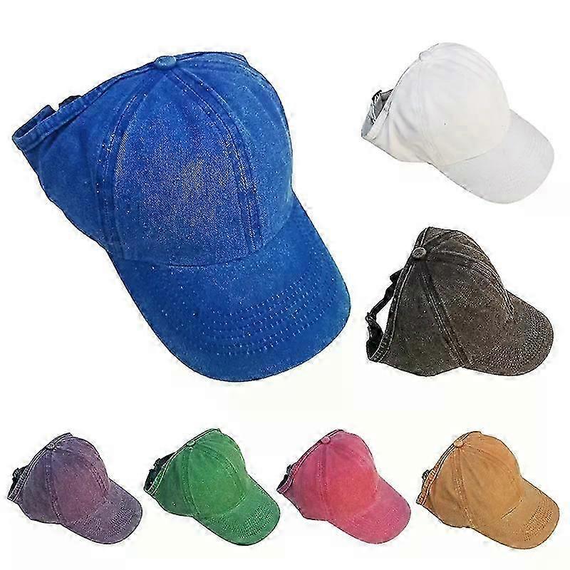 Women's Sequined Ponytail Baseball Cap - Adjustable Bun Hat with Sun Visor