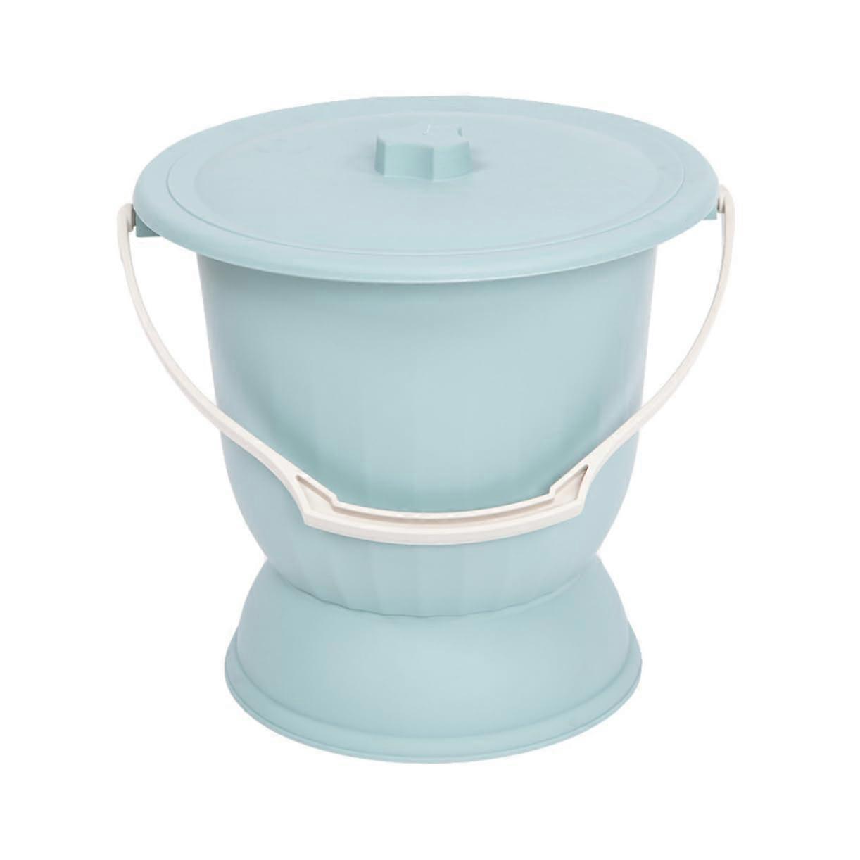Portable urine container with lid,  stable and made of plastic for adults and pregnant women, easy to clean for use at home or on the go.