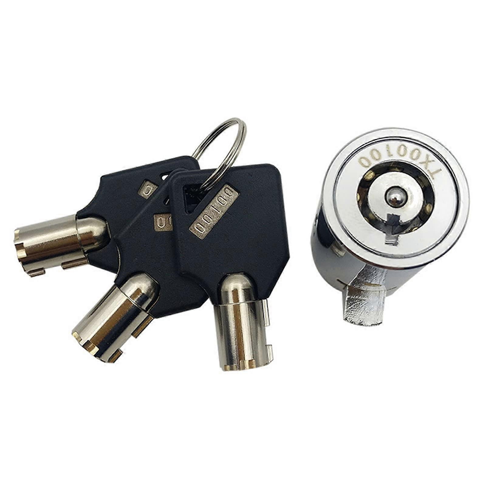 Alloy Tumbler Lock Core with Keys for Vending Machine and Cabinet, Anti Lever Pin, Brass/Bronze