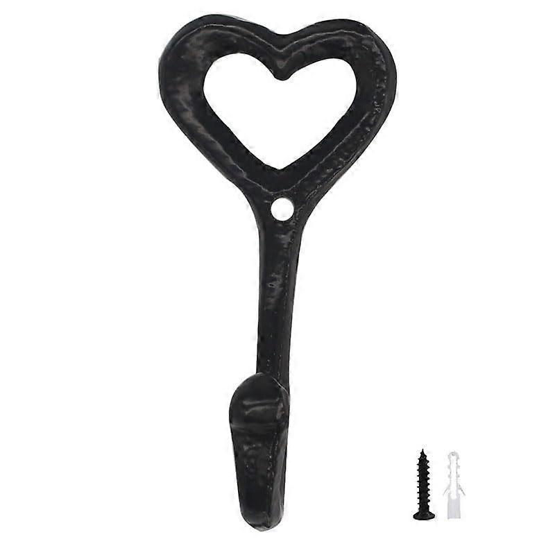 Heart Shaped Wall Hook Cast Iron Hat Hook Door Hanger Coat Peg Hooks