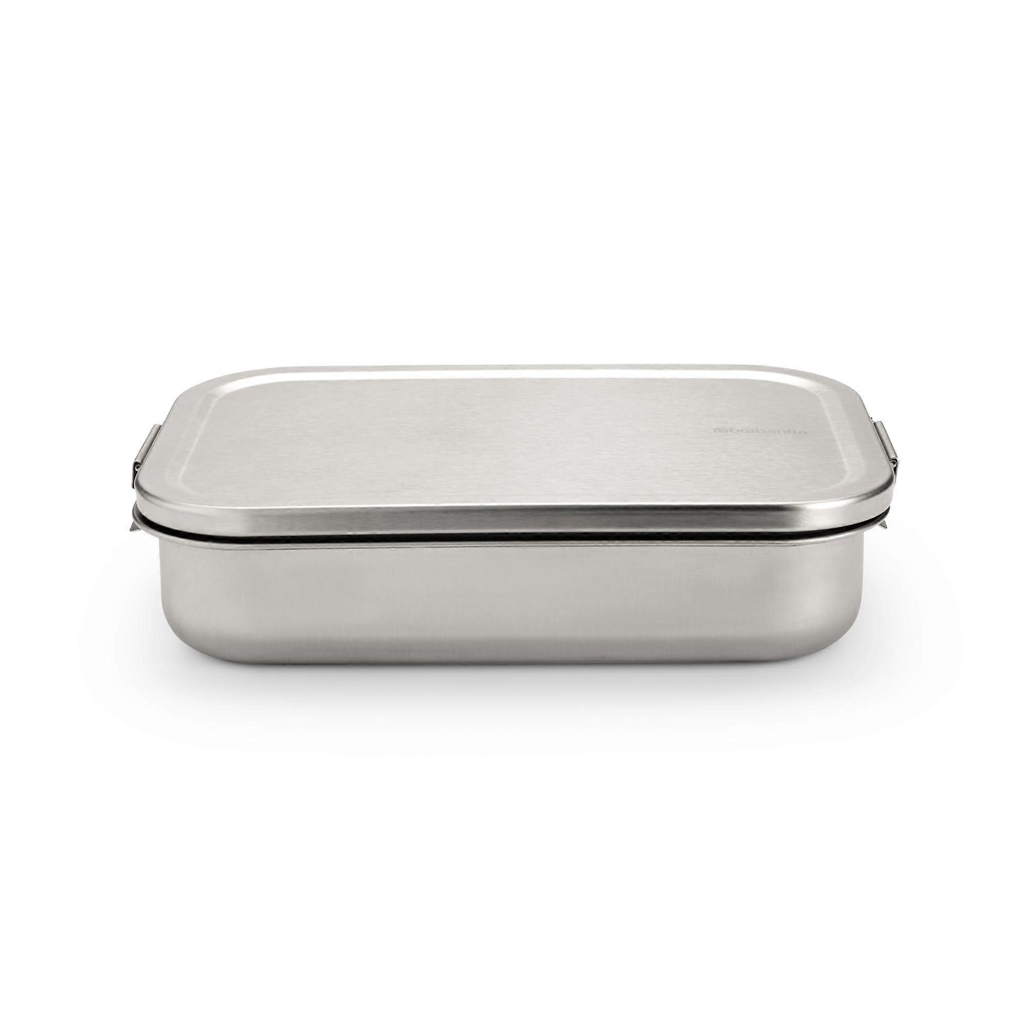 Make Take Lunch Box with Adjustable Divider, Durable and Timeless Design for Sandwiches, Wraps, and Snacks Matt Steel, Large