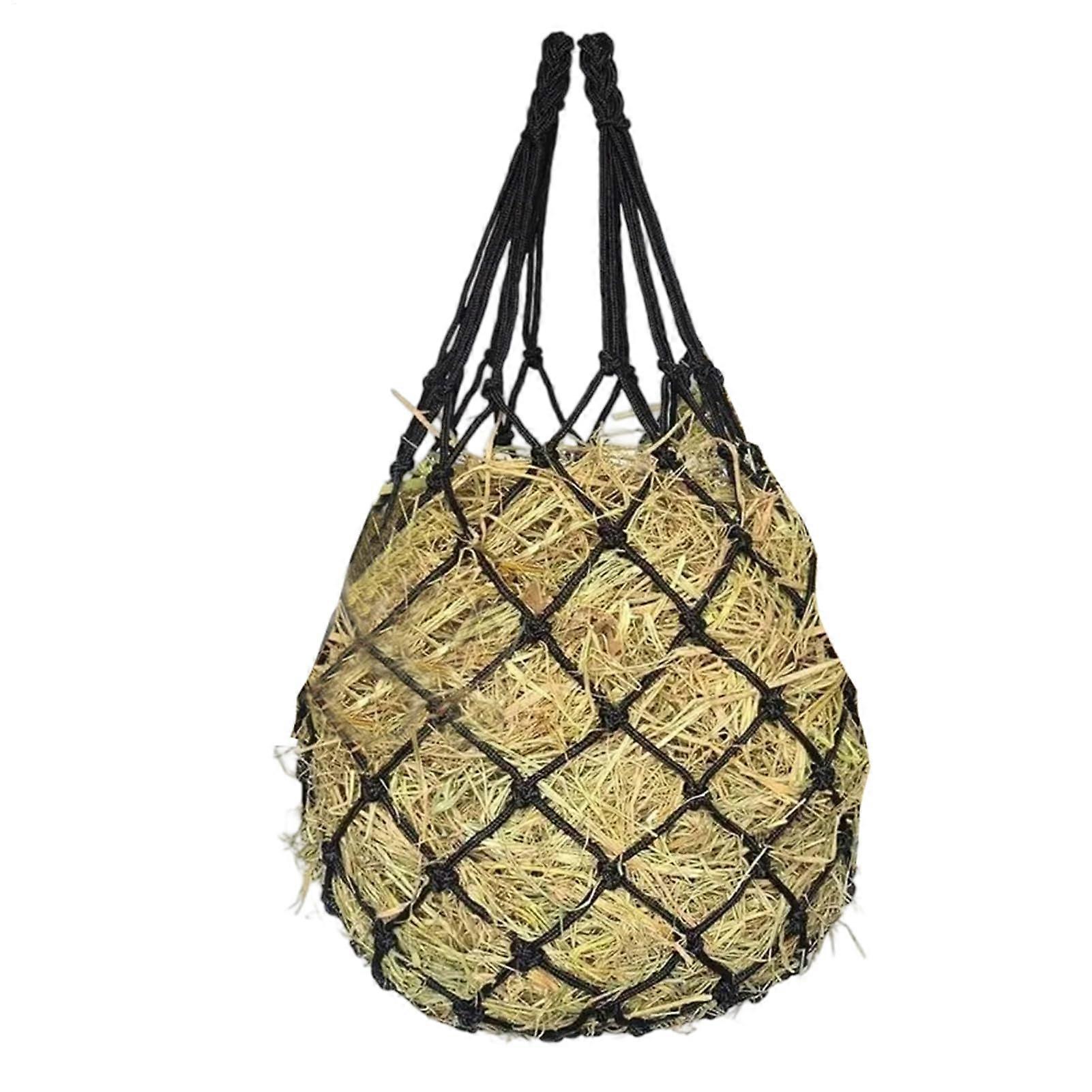 Heunetz Slow Feed Hay Net with Solid Ring, Net for Pasture, Stable, and Animal Housing