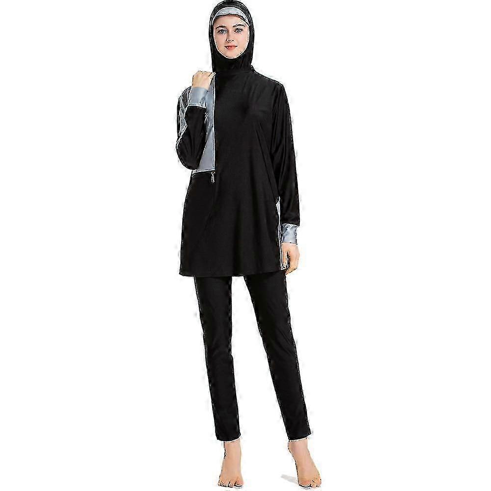 الحجاب ملابس السباحة البوركيني طويل الأكمام مسلمة ثوب السباحة