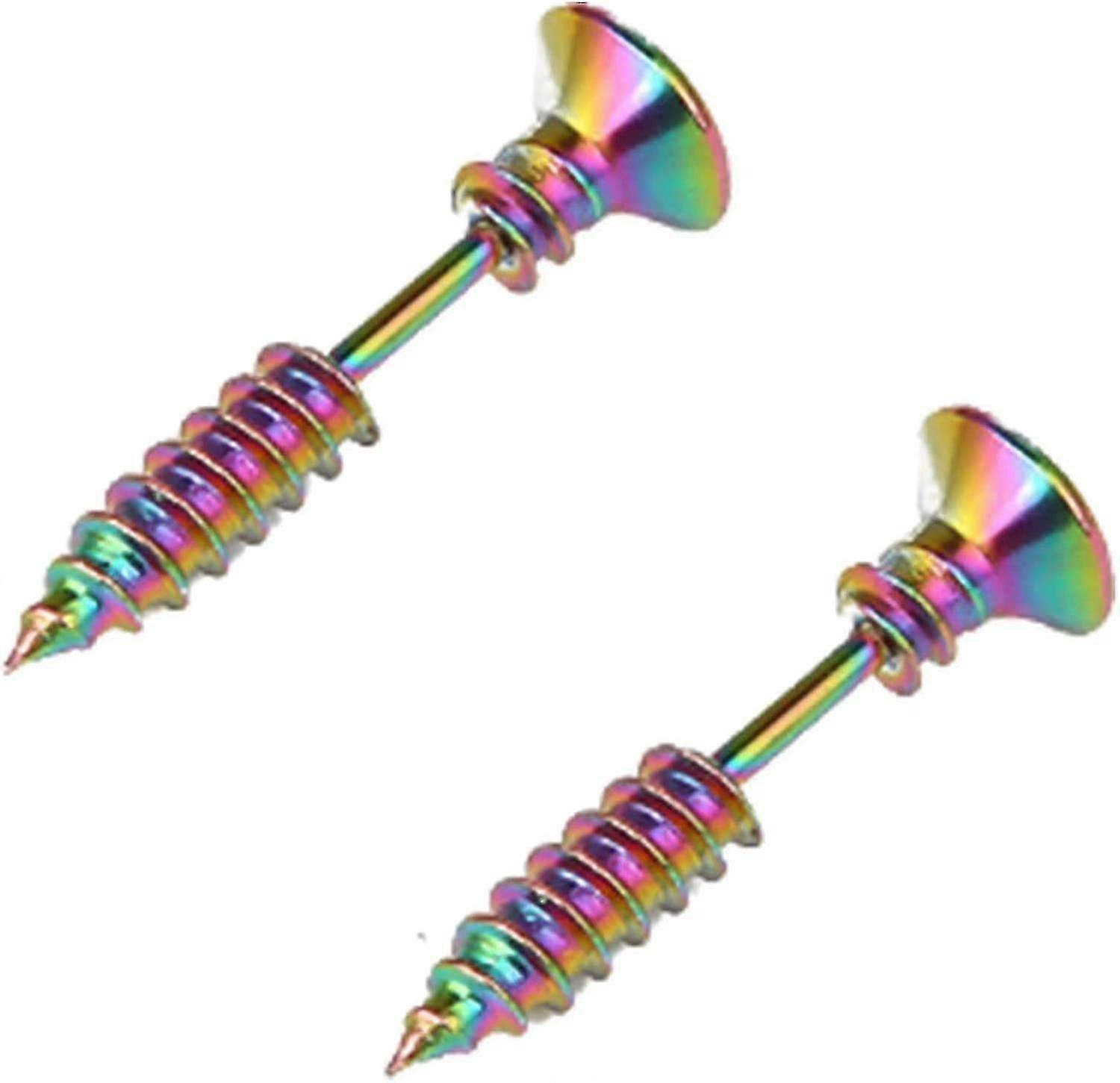 Lustige schraubenförmige doppelseitige Ohrstecker, Modeschmuck Geschenk
