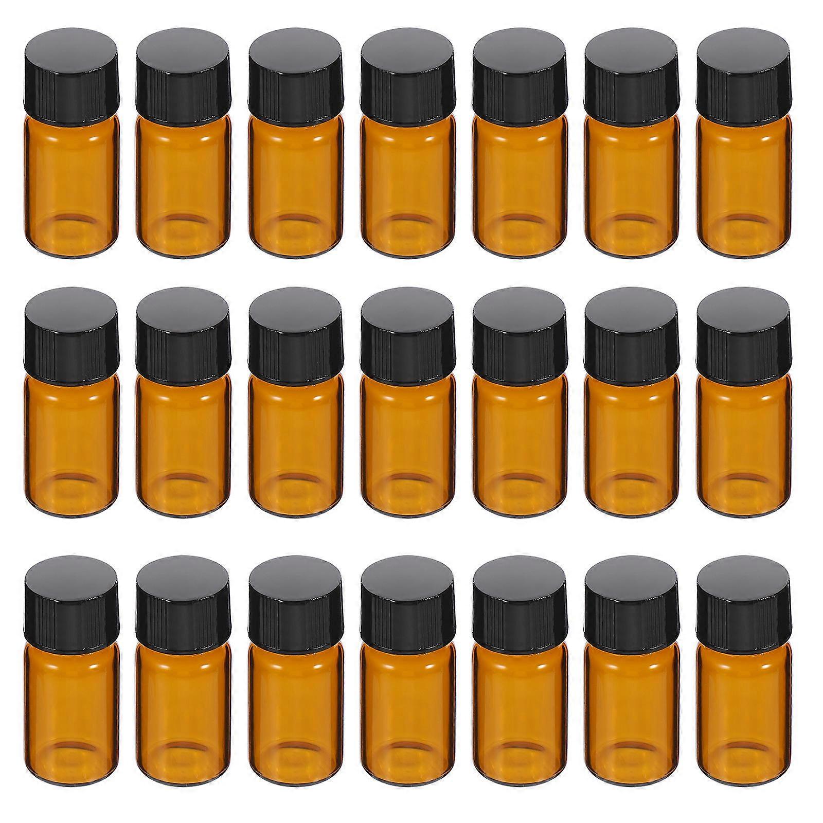 100pcs Transparent Screw Mouth Reagent Bottles Lab Sample Glass Vials with Lids for Essential Oils, Perfumes & Liquids Storage