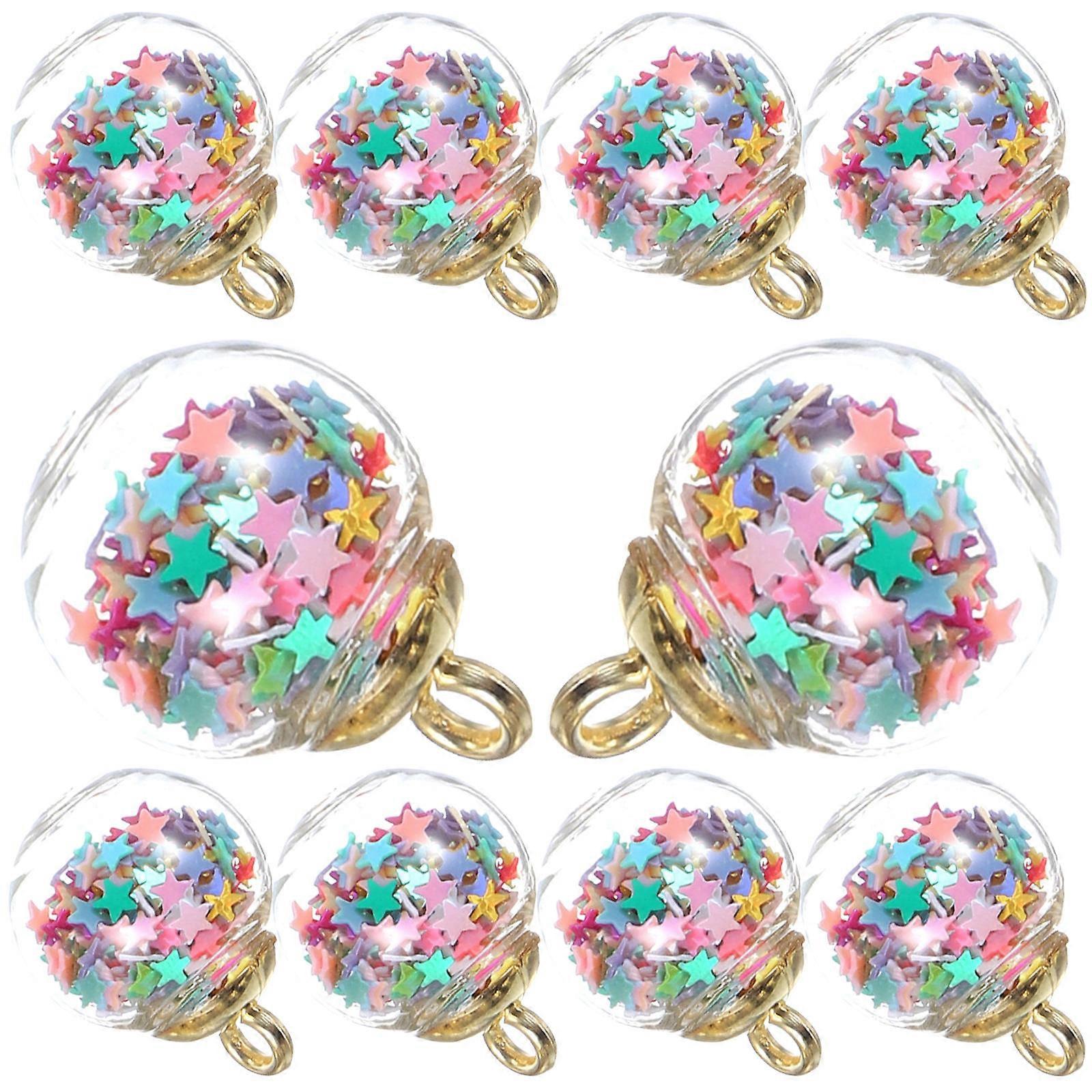 10pcs Decorative Glass Charms for DIY Jewelry Making – Durable Glass Material for Earrings, Necklaces, Bracelets & Keychains – Great Craft Idea