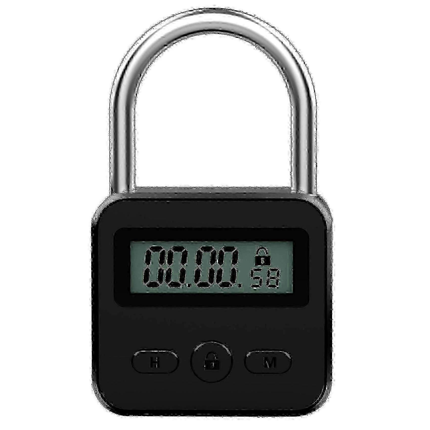 Metal Timer Lock with LCD Screen: 99 Hour Max Timing, USB Charging, Padlock Functionality for General Use