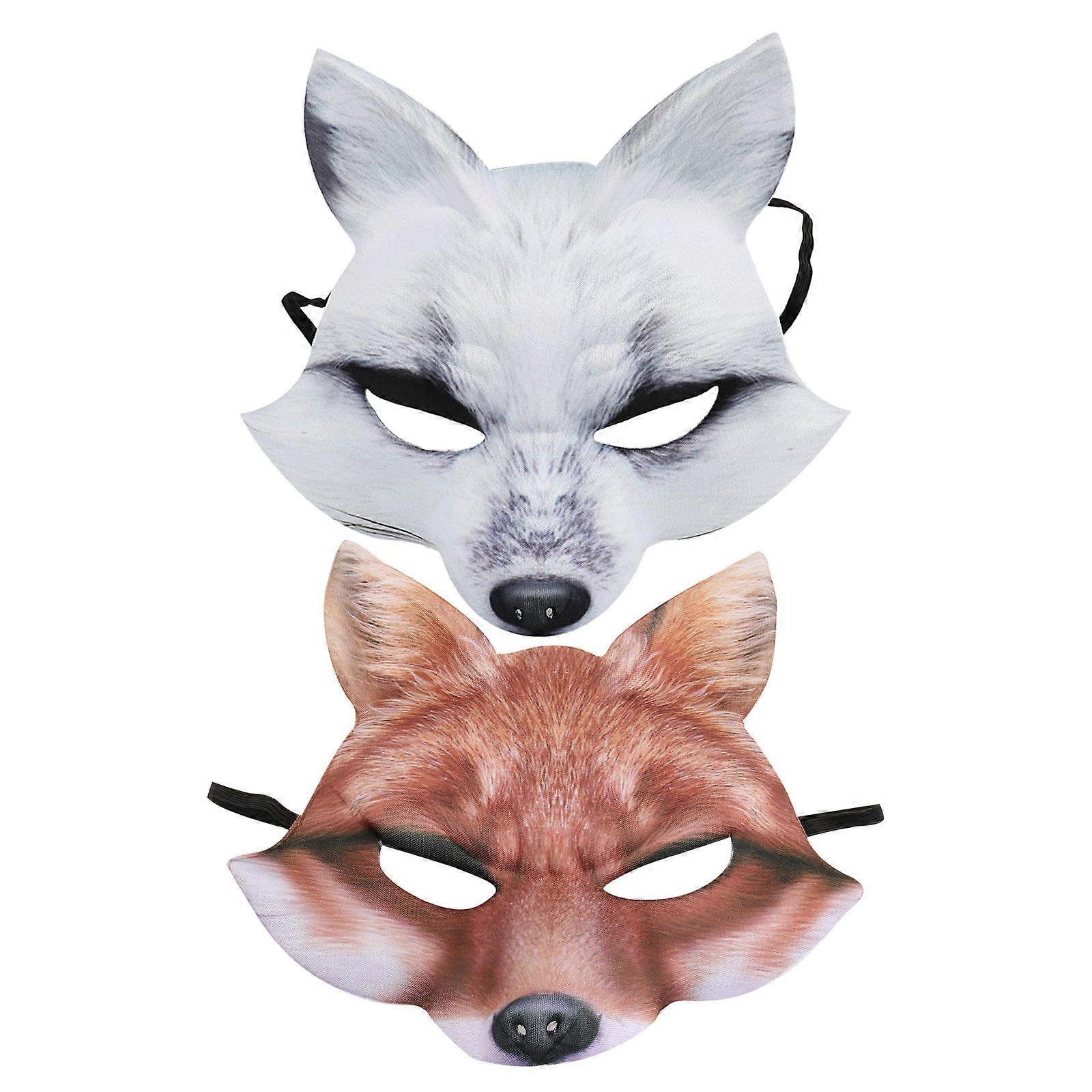Here's a polished and professional product description for your **2pcs Half Face Fox Mask**:
### 🦊 2pcs Half Face Fox Mask – Halloween