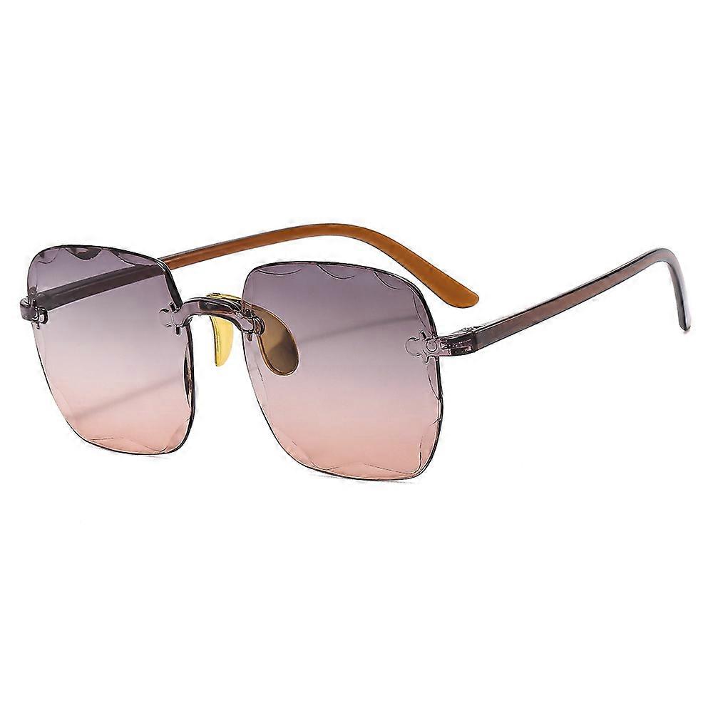 Women's rimless sunglasses with UV400 protection, suitable for multiple scenarios