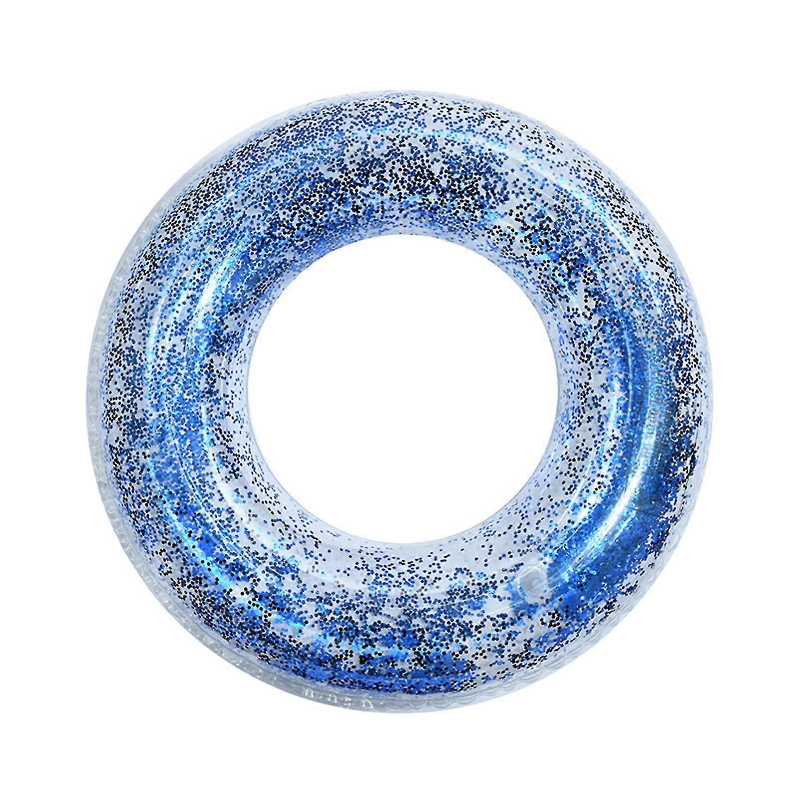Inflatable Pool Float Tube Transparent Swimming Ring with Colorful Sparkling Glitters for Kids and Adults