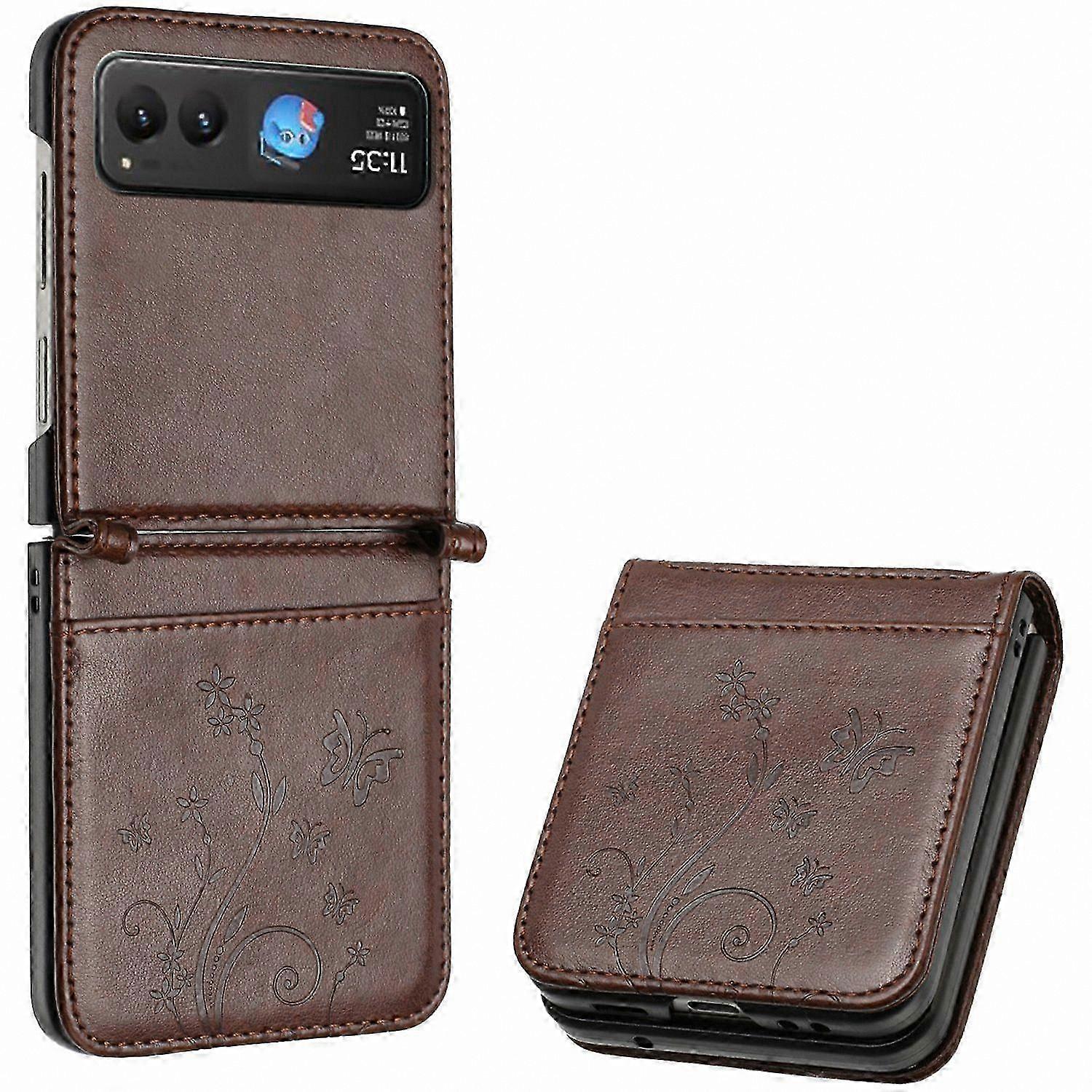 Floral Leather Phone Case with Card Holder for Razr 40 5G