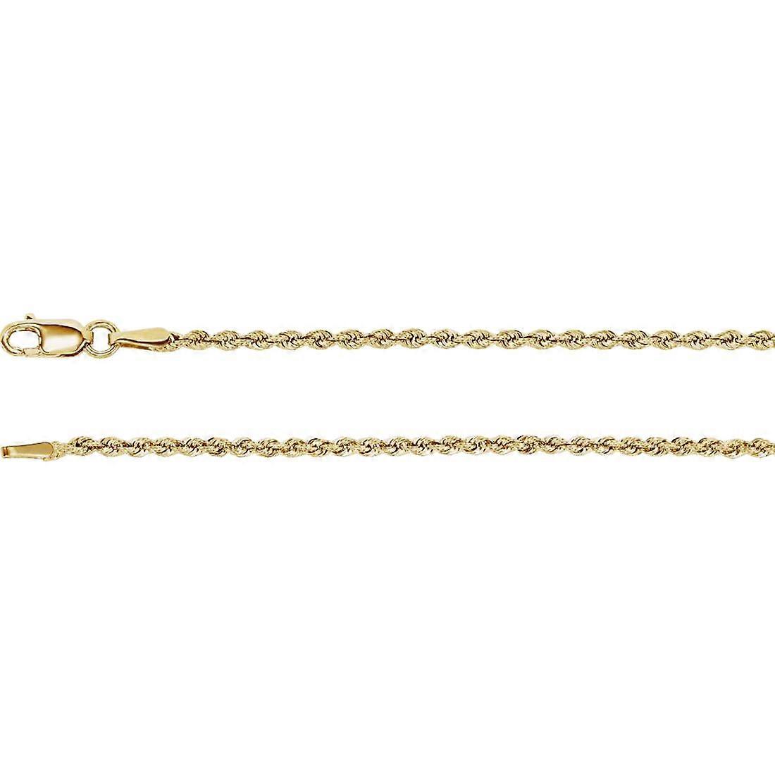 Collana in argento sterling 925 da 1,85 mm Catena in corda con chiusura a moschettone Catena-collana per donna e uomo - Lunghezza: da 20 a 24
