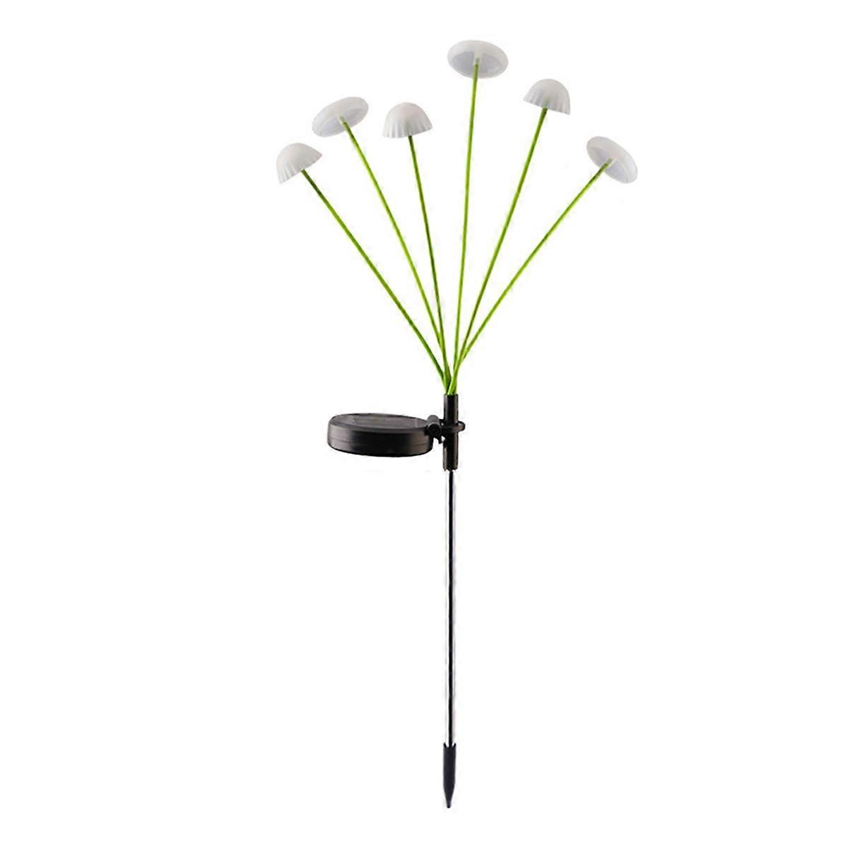 Solar Garden Lights 6-Head LED Mushroom Lamp Jellyfish Atmosphere Light for Garden Yard Patio Pathway Decor Lawn Lamp A