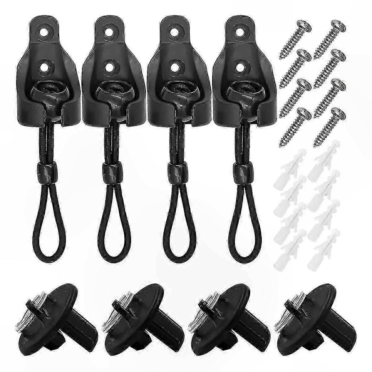 Roller Shade Repair Kit with Bungee Cord and End Caps for Outdoor Sunshade 4 Pack