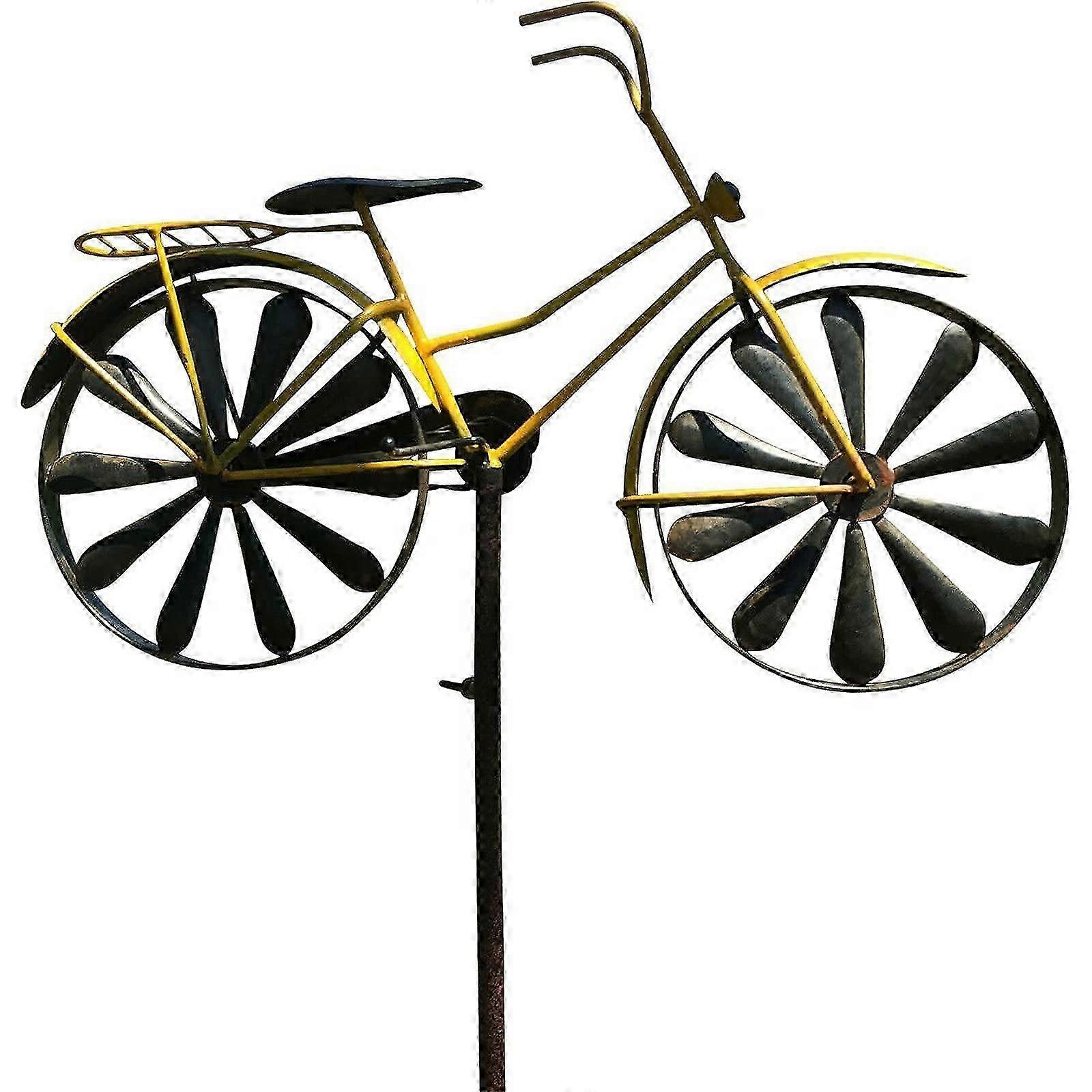 Metal Retro Bicycle Wind Spinner Garden Windmill Outdoor Yard Lawn Decor Art