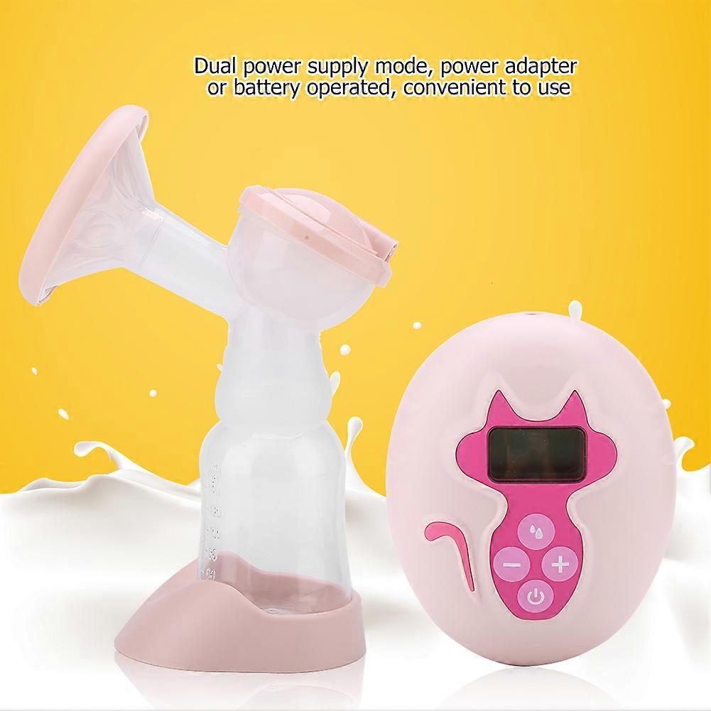 Single Electric Adjustable Suction Breast Pump Set Pink 13x10x4.5cm