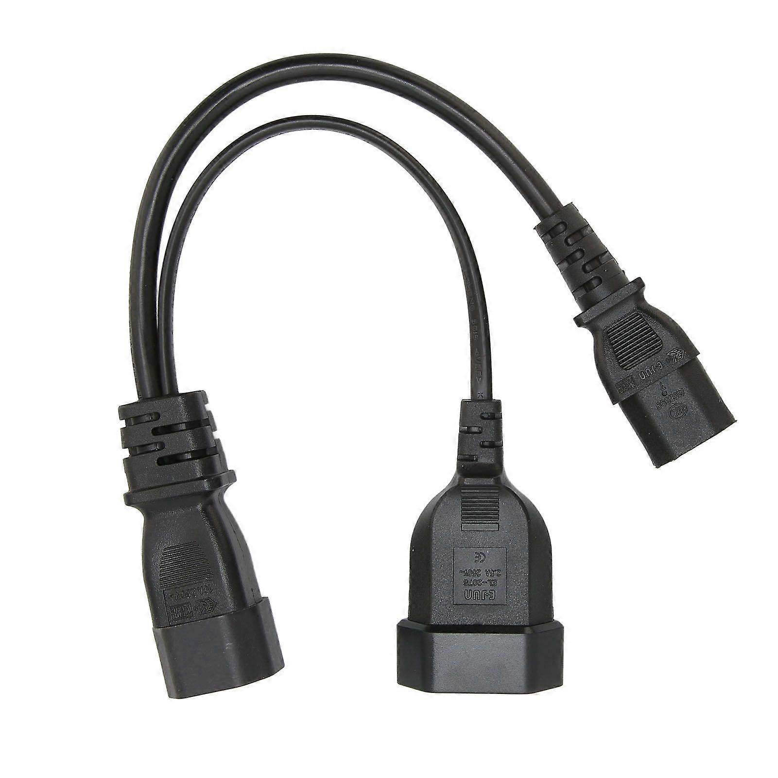 IEC320 C14 auf IEC320 C13 und Netzkabel, professionelles Y-Splitter-Netzsteckerkabel, 32,8 cm, 10 A