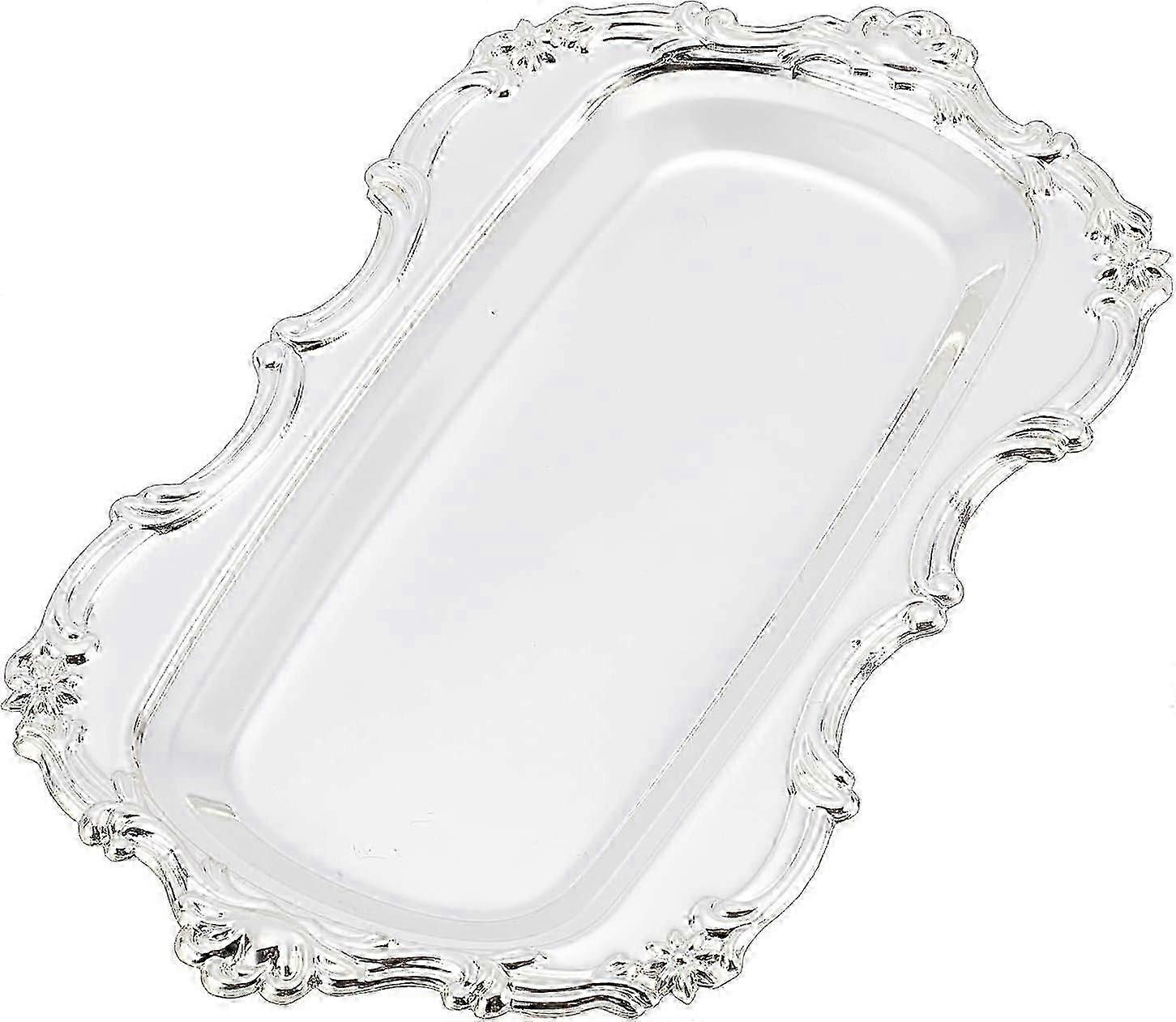 Rektangulärt bricka i silver